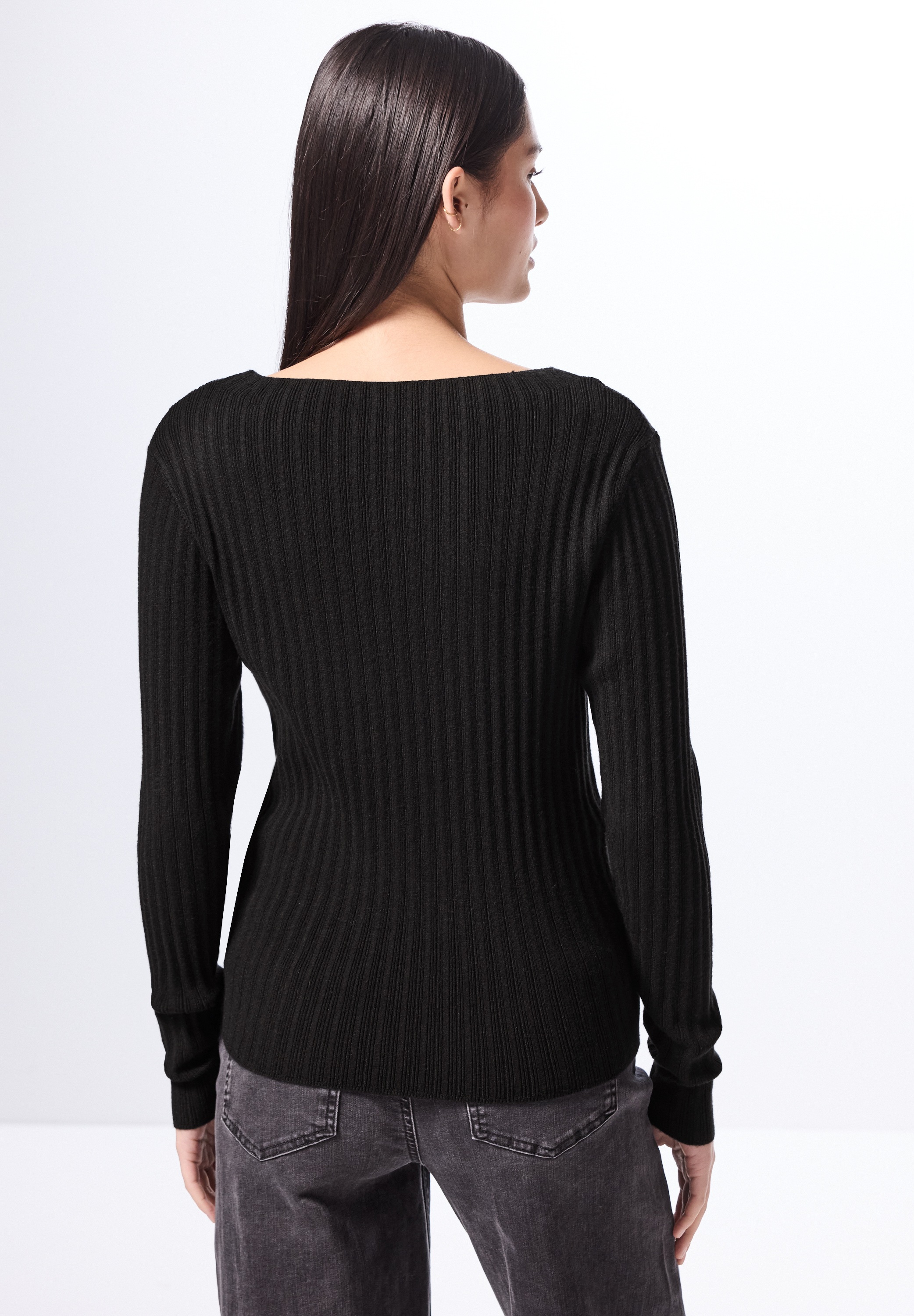 STREET ONE STUDIO Strickpullover, mit U-Boot-Ausschnitt