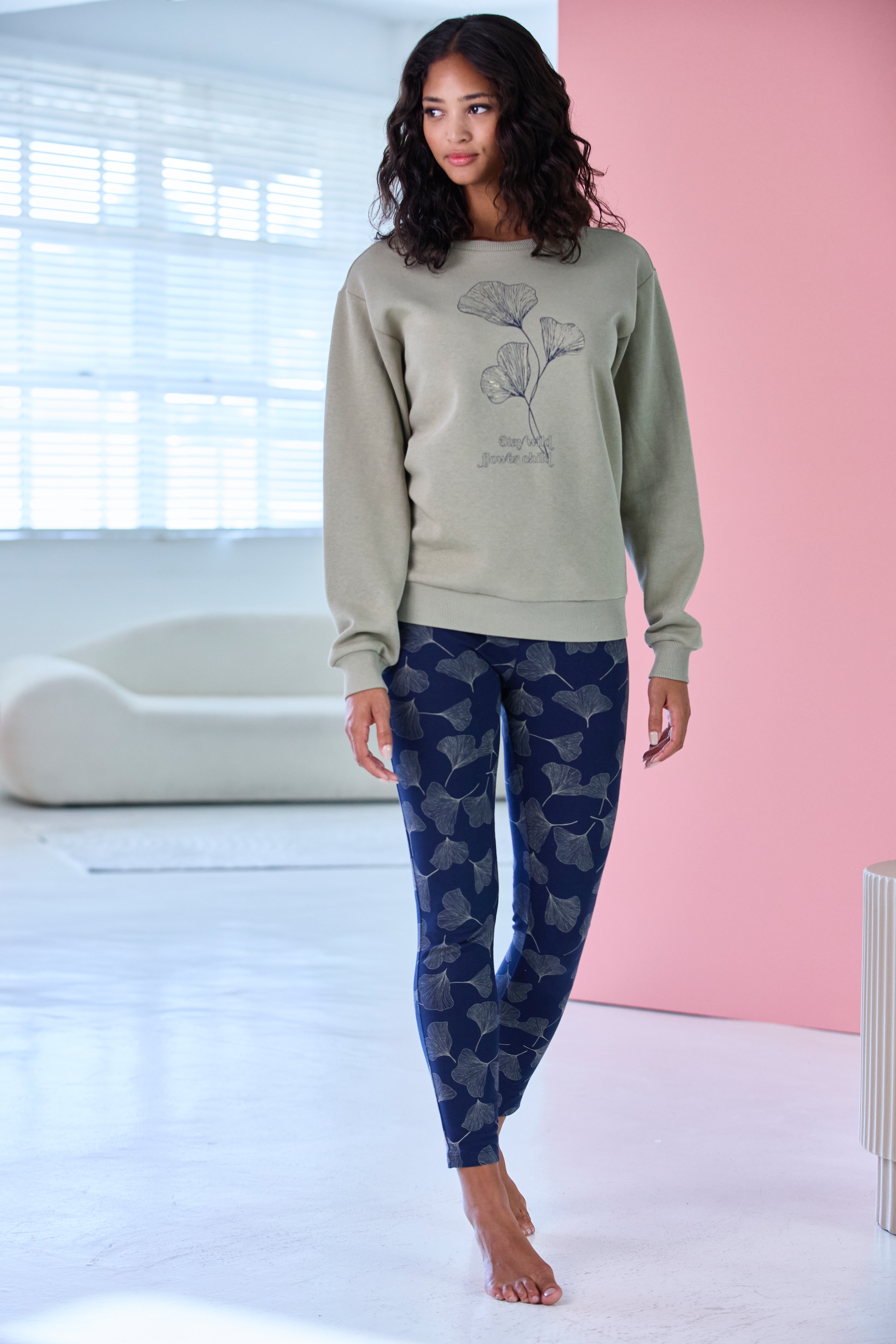 LASCANA Leggings, Allover Druck mit Foil Print günstig online kaufen