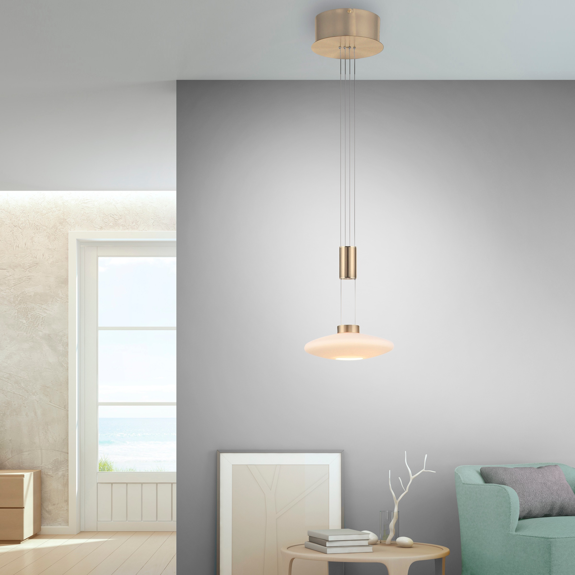 Paul Neuhaus Pendelleuchte »LAUTADA«, 1 flammig, Leuchtmittel LED-Board | LED fest integriert, LED, dimmbar, Simply Dim, Memory, nach Trennung vom Netz