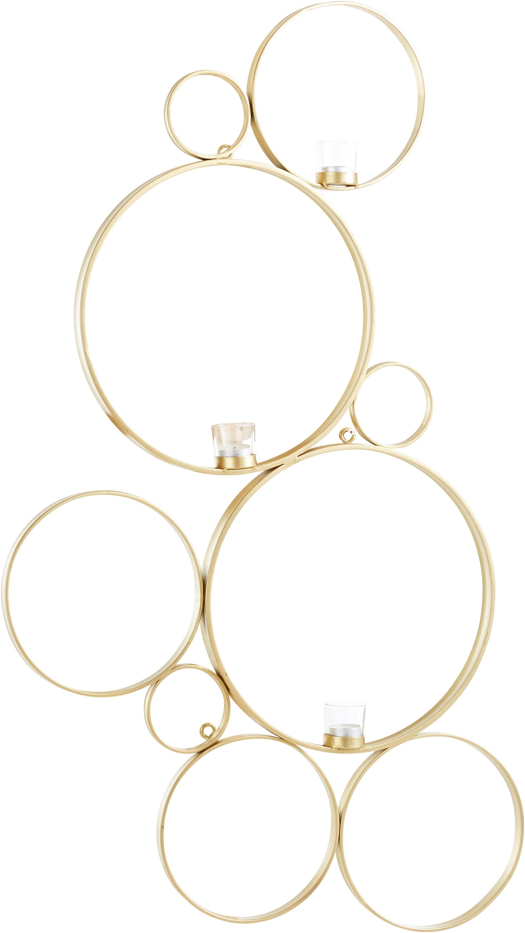 Top-Design Leonique Wandkerzenhalter »Kreise, gold«, modern, Metall, | kaufen glamourös, BAUR goldfarben
