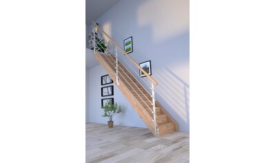 Starwood Systemtreppe »Massivholz Mykonos, Design-Geländer Edelstahl«, Durchgehende... kaufen