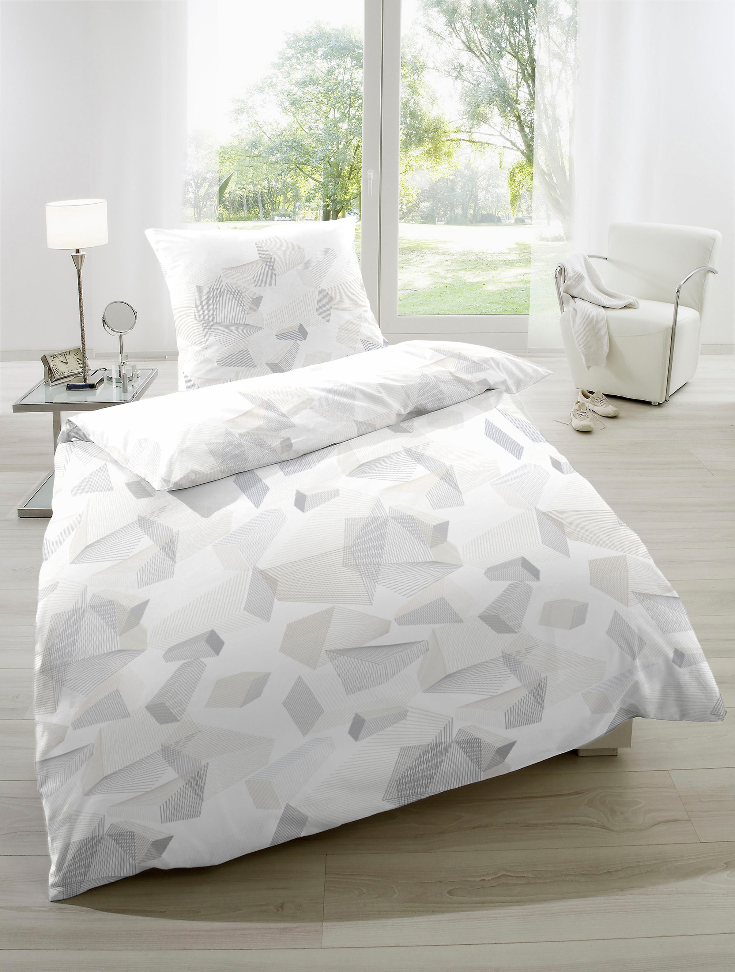 Primera Bettwäsche "Mako-Satin-Bettwäsche Sky Crystal" 2 Stk. tlg. mit abst günstig online kaufen