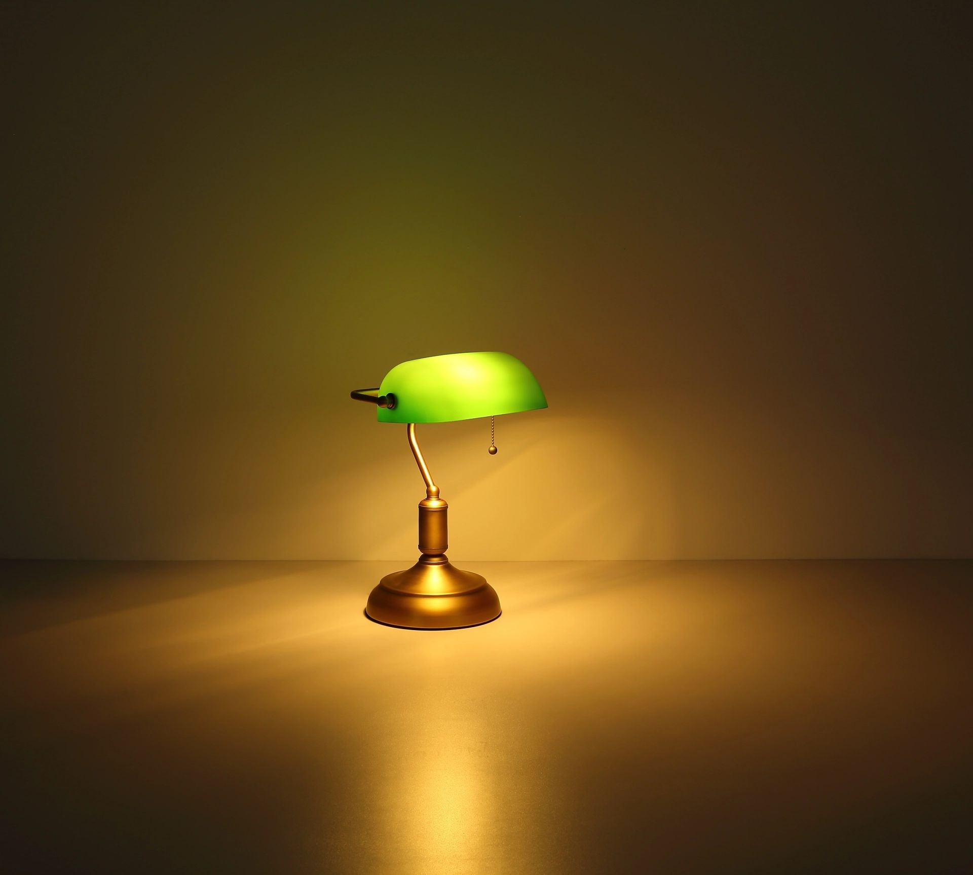 GLOBO LIGHTING Tischleuchte »ANTIQUE«, Leuchtmittel E27 | ohne Leuchtmittel, Bankerleuchte mit Zugschalter