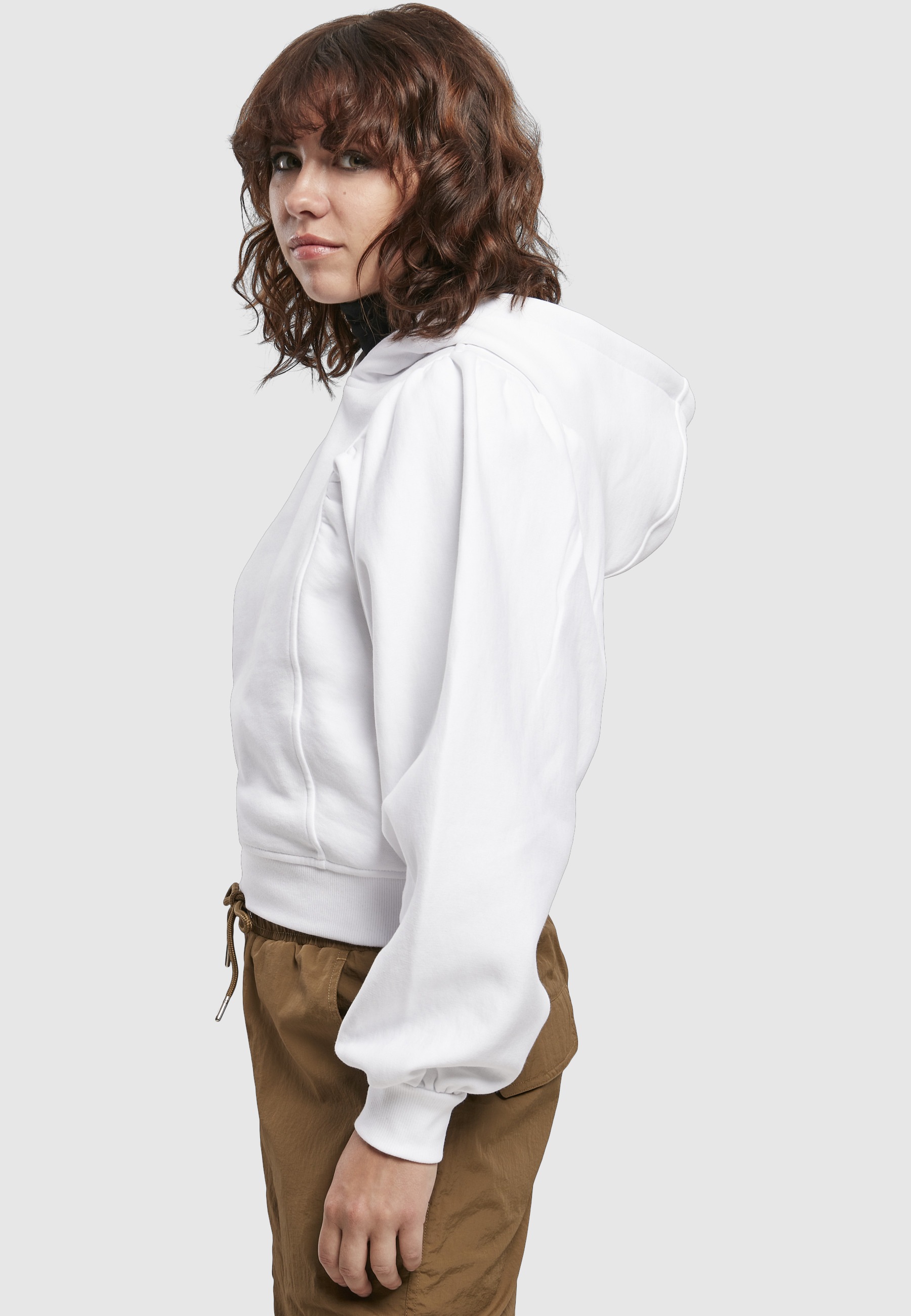 URBAN CLASSICS Hoodie »Urban Classics Damen Ladies Organic Gathering Batwing Hoody«, 1 Stk.
