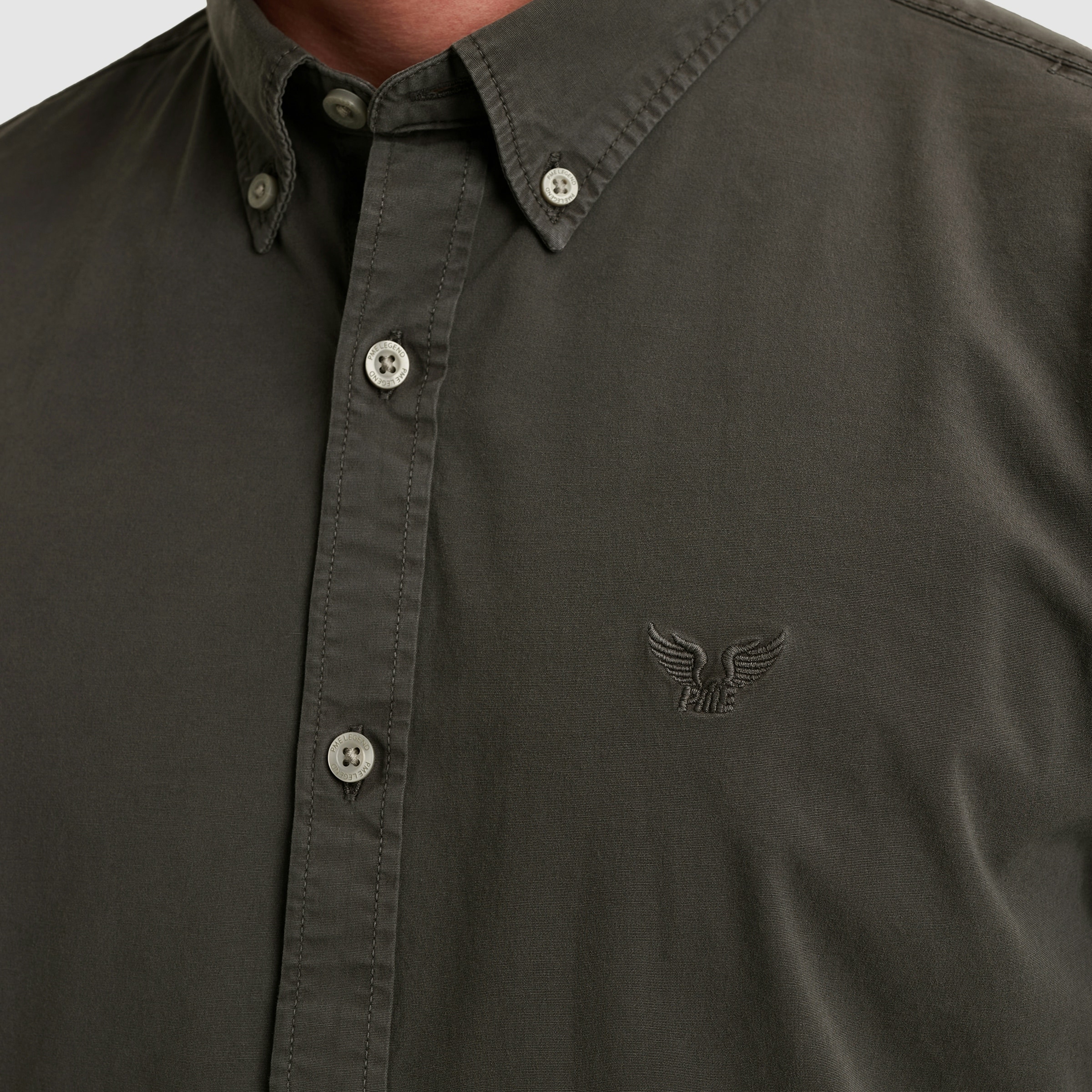 PME LEGEND Langarmhemd, mit Logo Stickerei