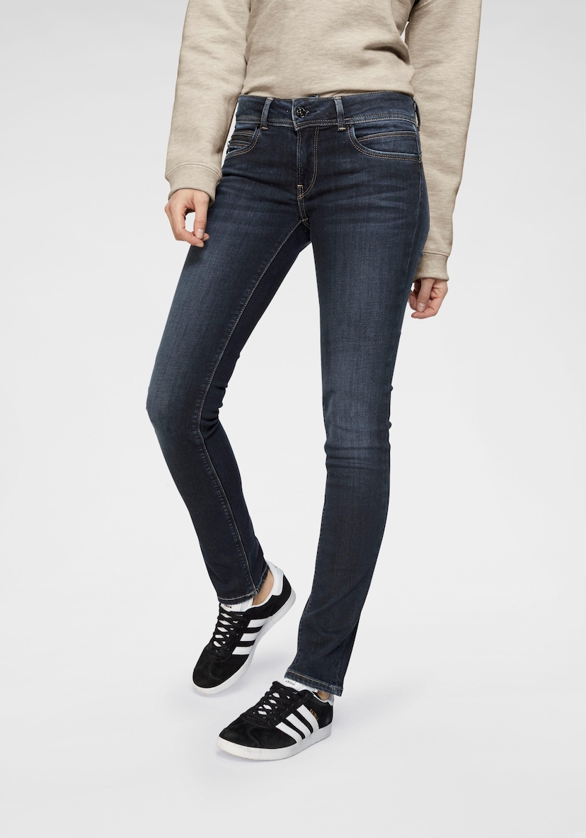 5-Pocket-Stil »SOHO«, Bund bestellen Skinny-fit-Jeans BAUR im Pepe Stretch-Anteil | mit Jeans 1-Knopf und