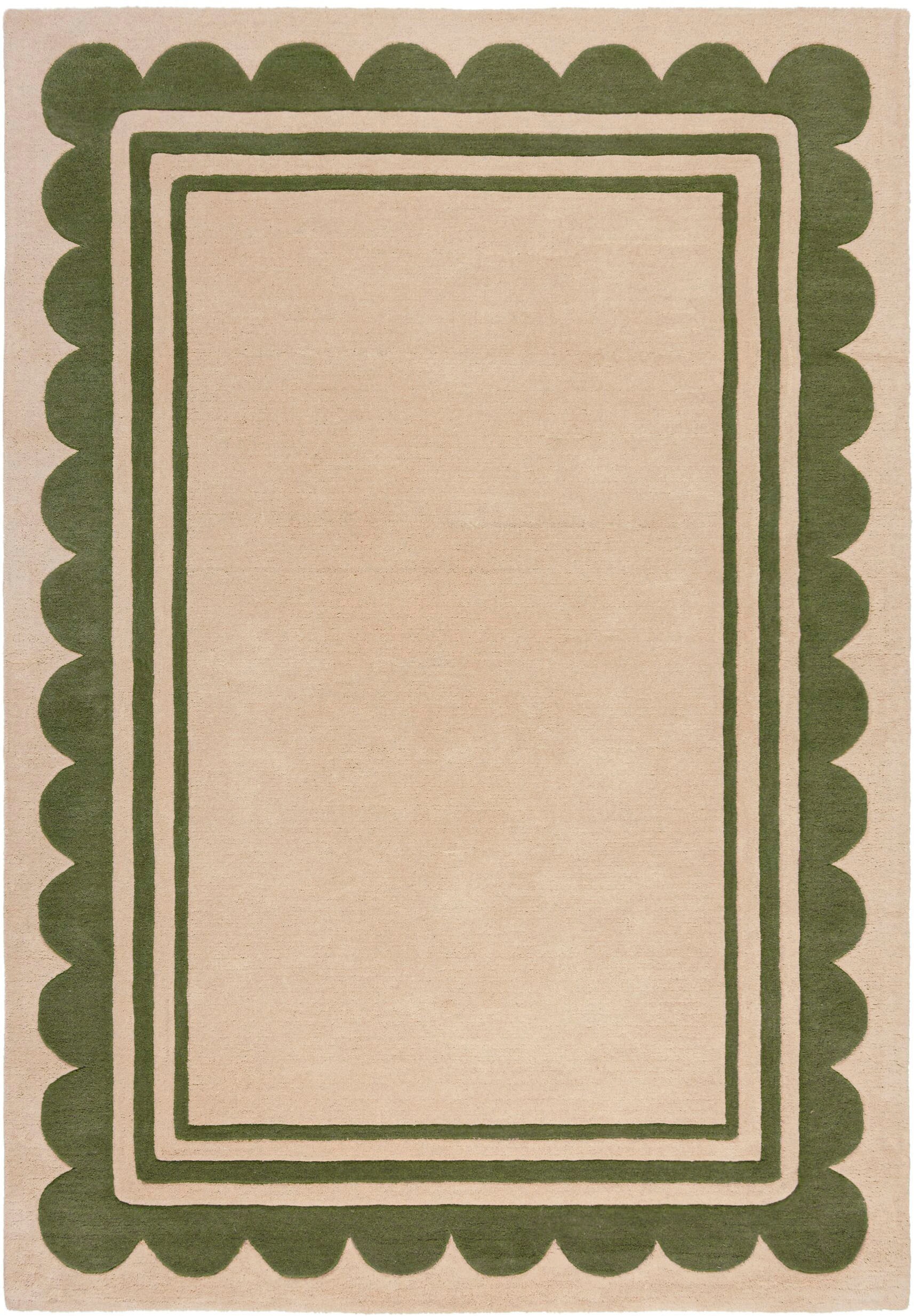 FLAIR RUGS "Lois mit Jakobsmuschelbordüre" rechteckig 10 mm Höhe mit Jakobsmuschelbordüre