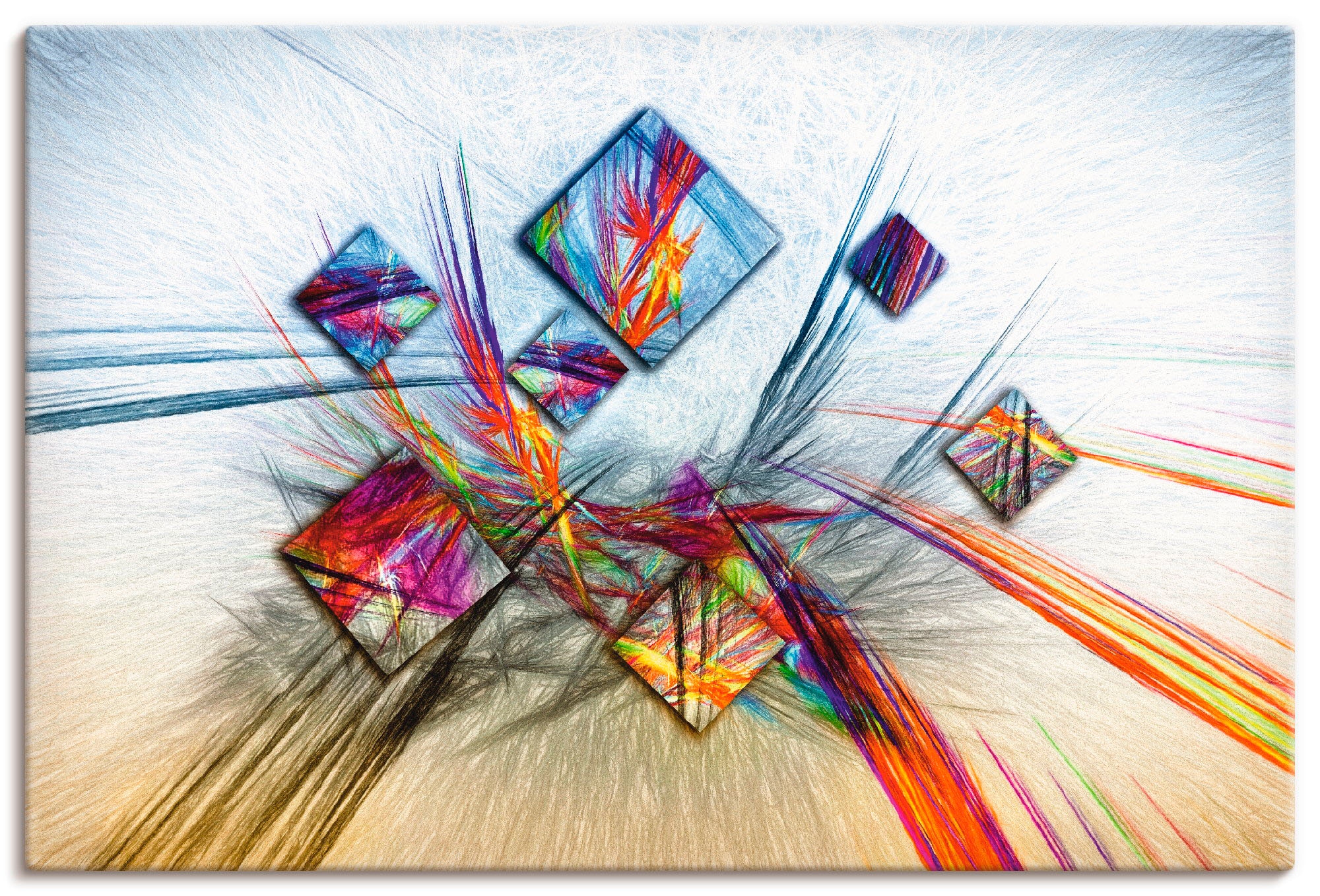 Artland "Digitale abstrakte Malerei" Muster 1 Stk. tlg. als Leinwandbild, P günstig online kaufen