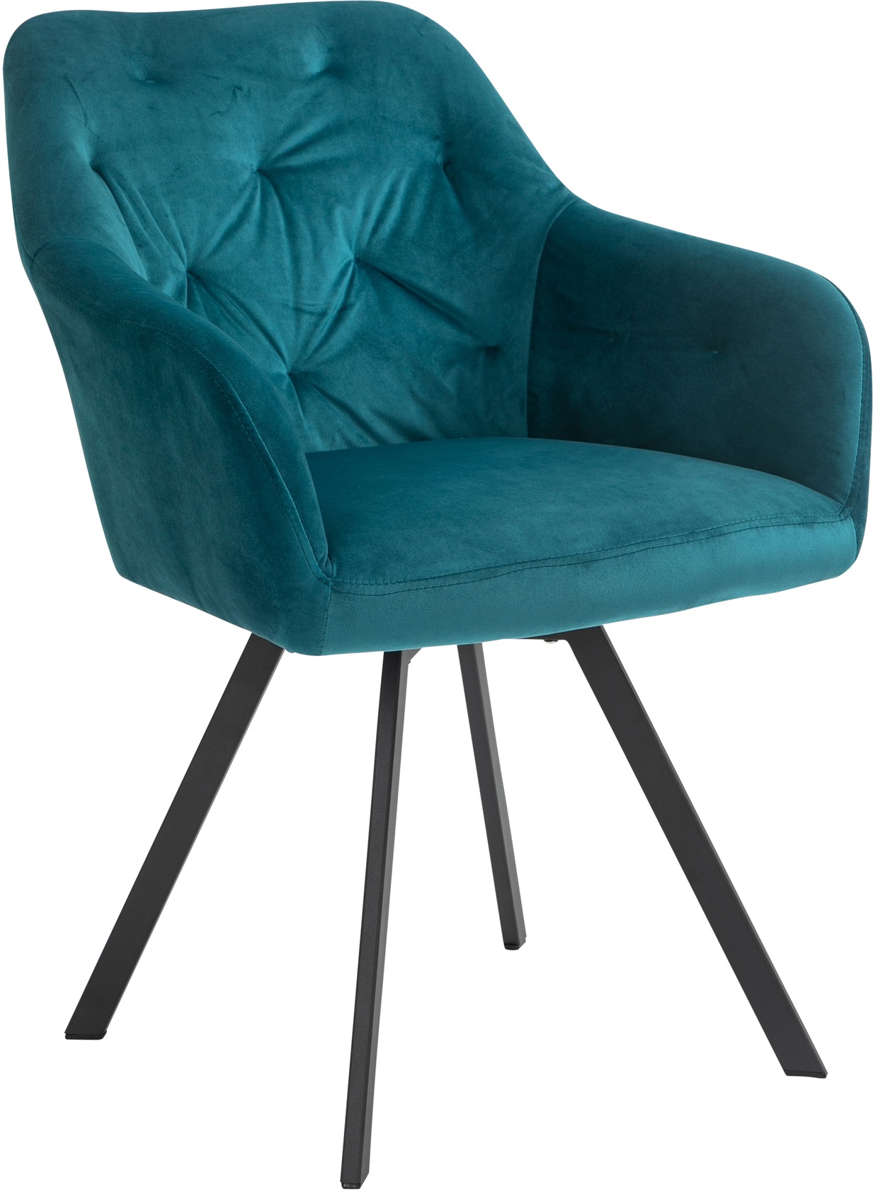 SalesFever Essgruppe, (Set, 5 tlg.), Stühle mit 360° Drehplatte, Tischplatte mit echter Baumkante
