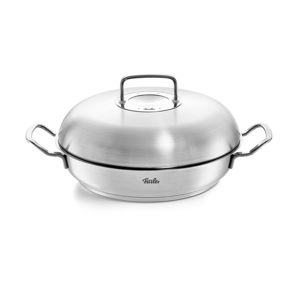 Fissler Servierpfanne »ORIGINAL-PROFI COLLECTION®«, Edelstahl 18/10, (2 tlg.), mit breitem Schüttrand, Kaltmetallgriffen. Made in Germany, Induktion