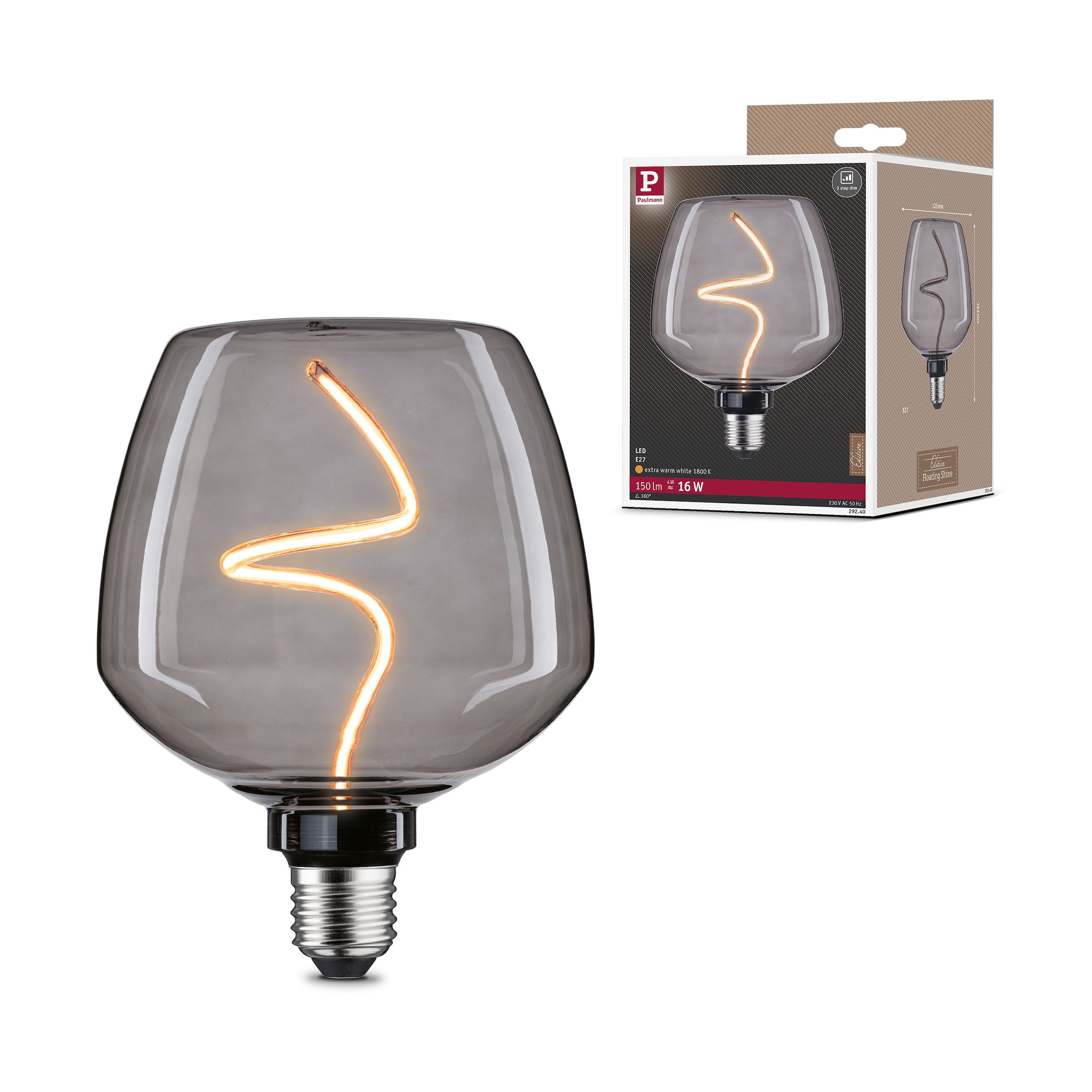 Paulmann LED-Leuchtmittel »Floating Shine G125 V2 150lm 4W 1800K Smoke 230V« E27 1 Stk.