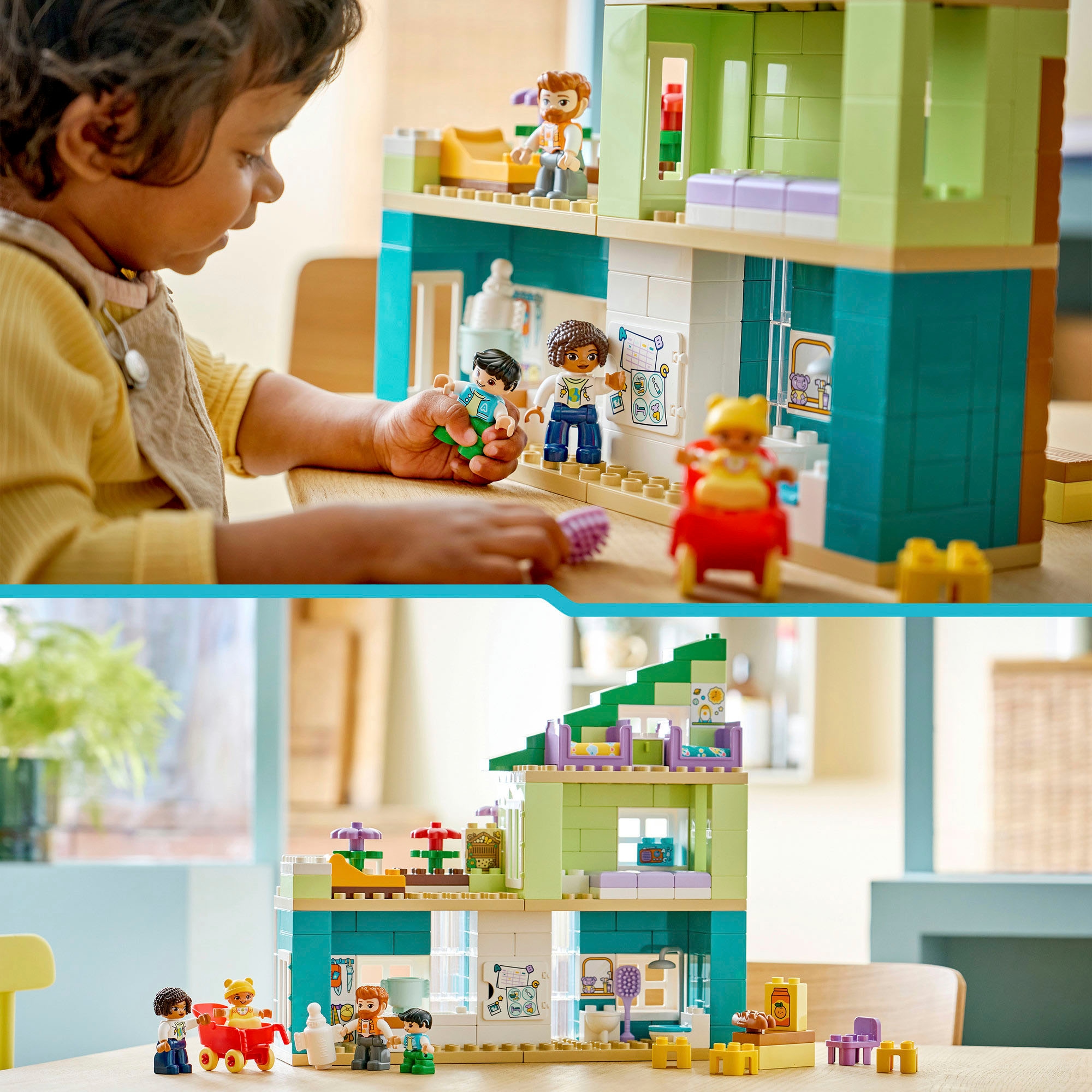 LEGO® Konstruktionsspielsteine »Modernes Familienhaus mit Figuren – 3-in-1-Set (10470)« LEGO DUPLO Town; Made in Europe