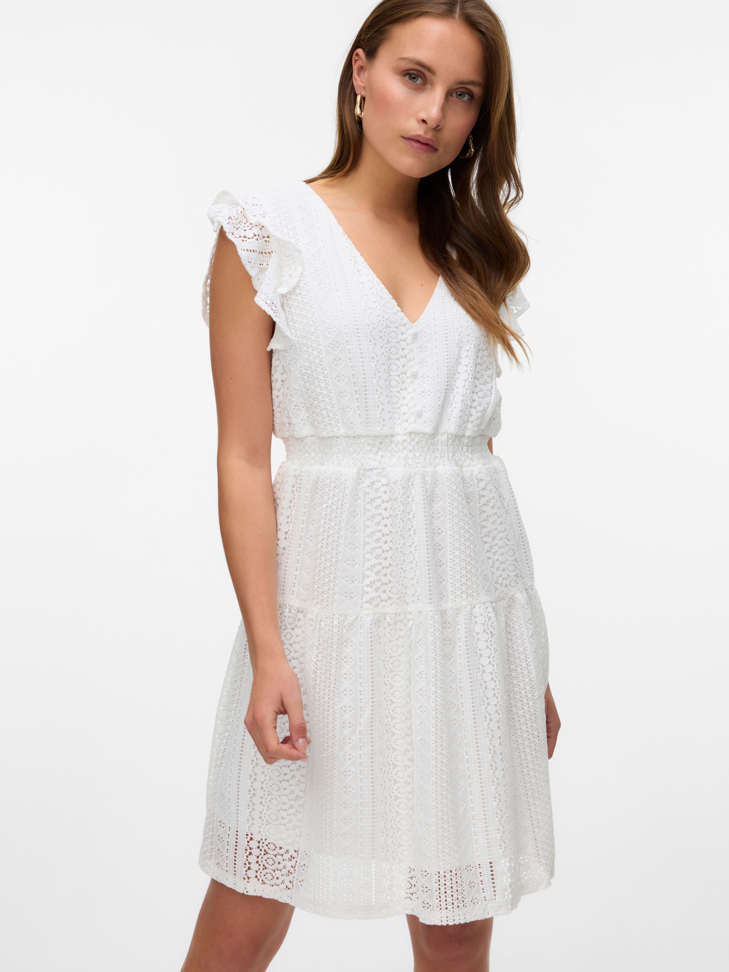 Vero Moda Minikleid "VMHONEY LACE V-NECK SHORT DRESS WVN GA", Sommerkleid günstig online kaufen
