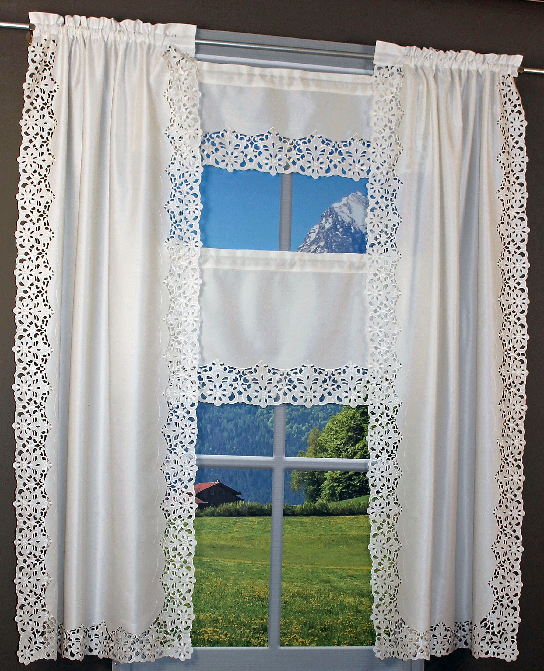 HOSSNER - ART OF HOME DECO Gardine "Rießersee" Stangendurchzug 1 Stk. tlg. günstig online kaufen
