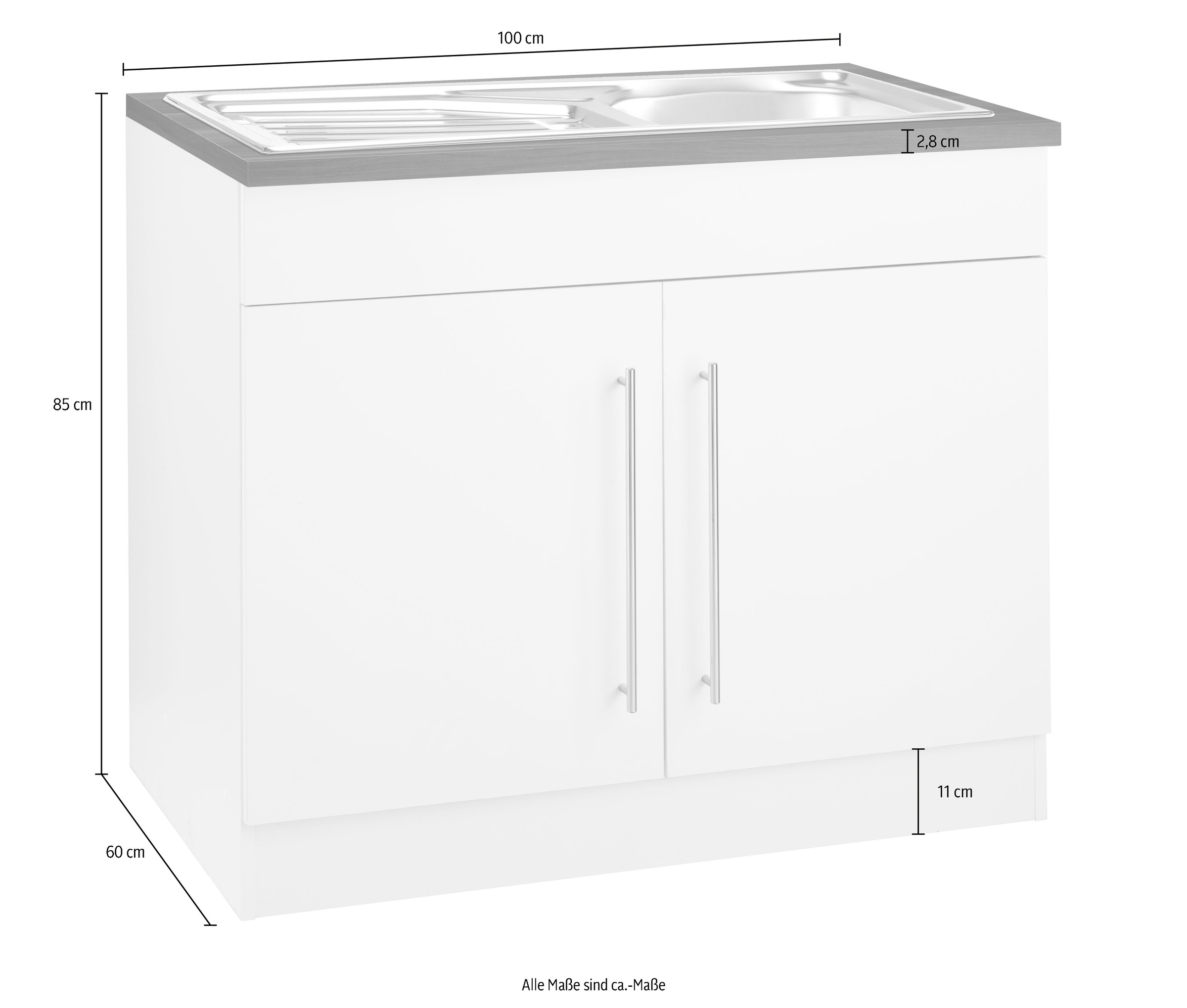 Thumbnail - KOCHSTATION Spülenschrank "KS-Samos" 100 cm breit, inkl. Einbauspüle