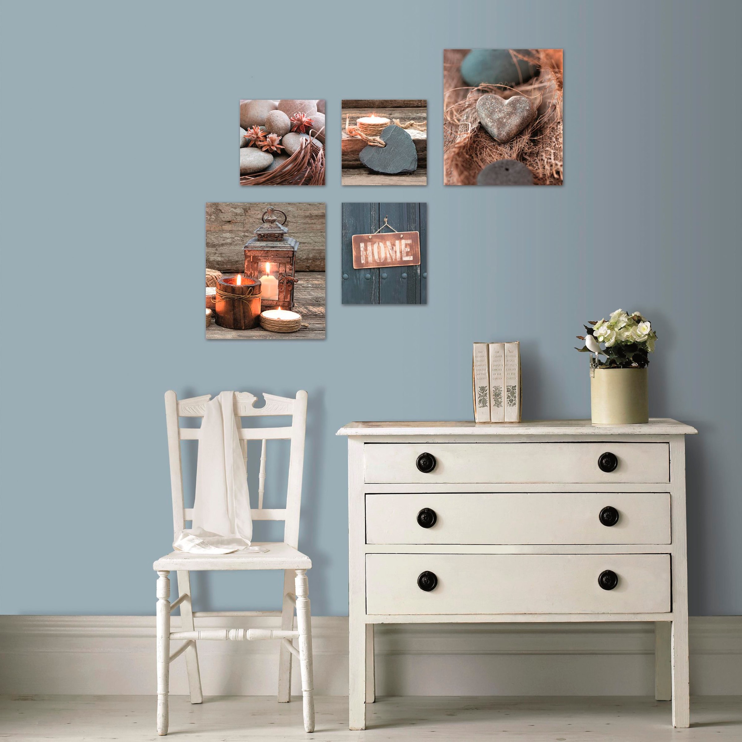 Art for the home Leinwandbild "Home" Natur  Zen 5 Stk. tlg. Zuhause SET 5-t günstig online kaufen