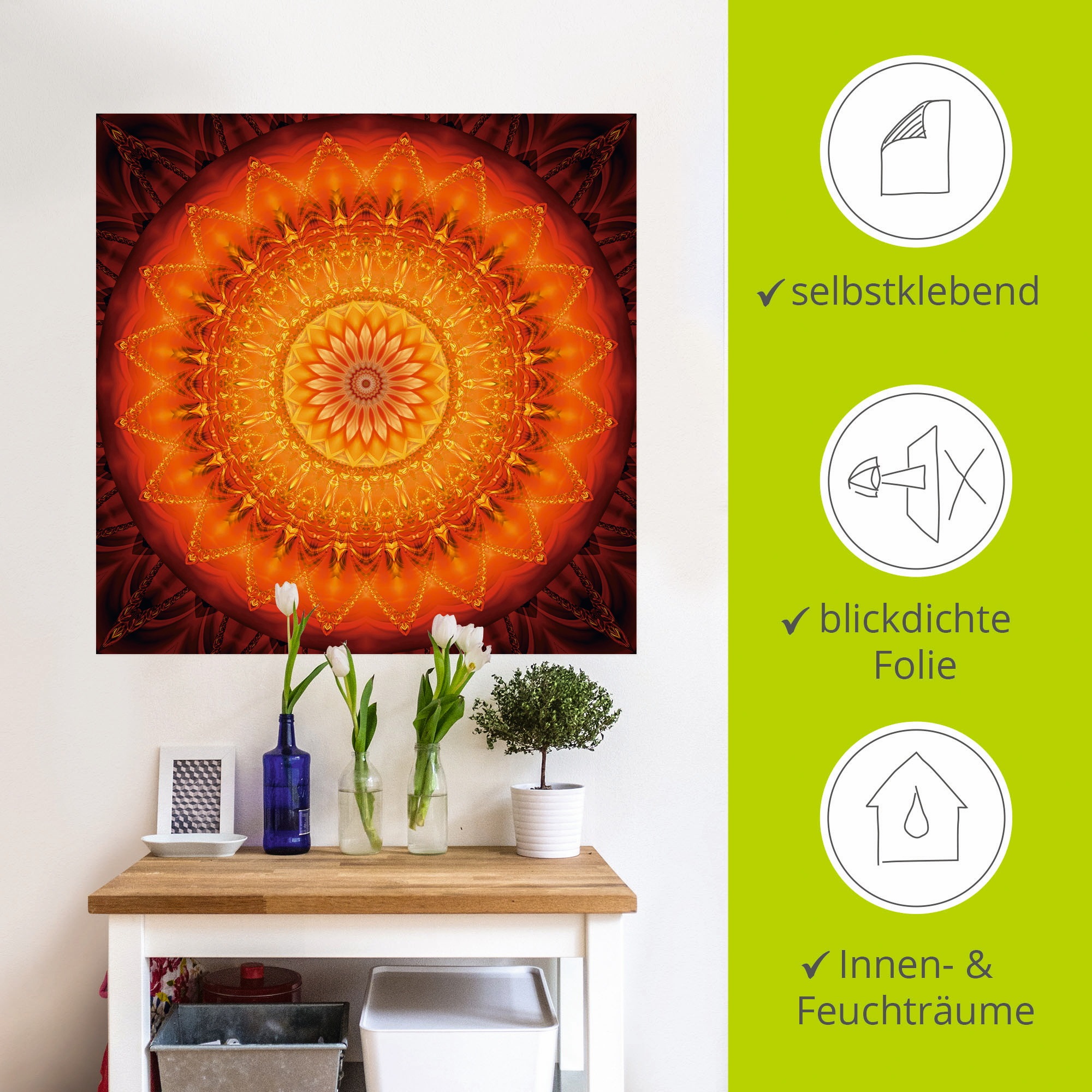 Artland Wandbild »Mandala Energie 1«, Muster, (1 St.), als Leinwandbild, Poster, Wandaufkleber in verschied. Größen