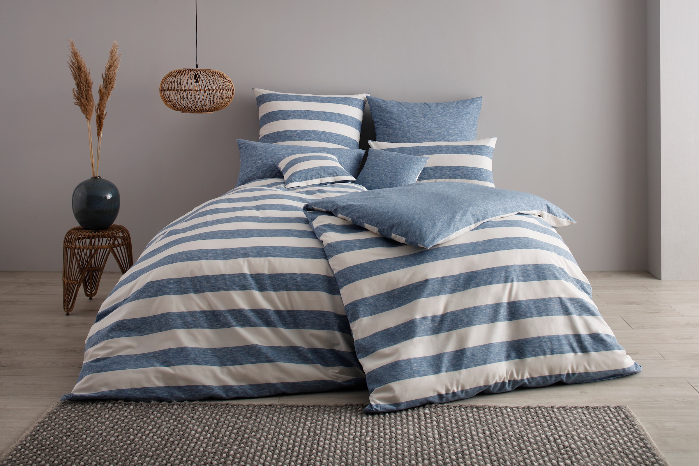 OTTO home Kissenhülle "Big Stripe" Streifen-Design in Melange-Optik günstig online kaufen