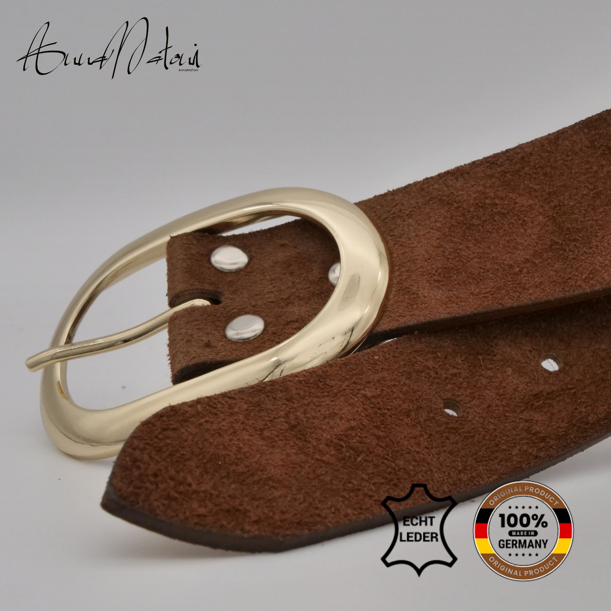 Thumbnail - AnnaMatoni Ledergürtel "AnnaMatoni Damen Ledergürtel in hochwertigem Velour Leder 4cm"