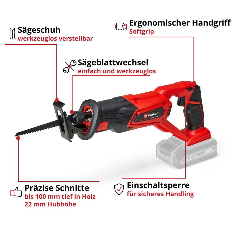 Einhell Universalsäge »TE-AP 18 Li-Solo«, Power X-Change, ohne Akku und Ladegerät