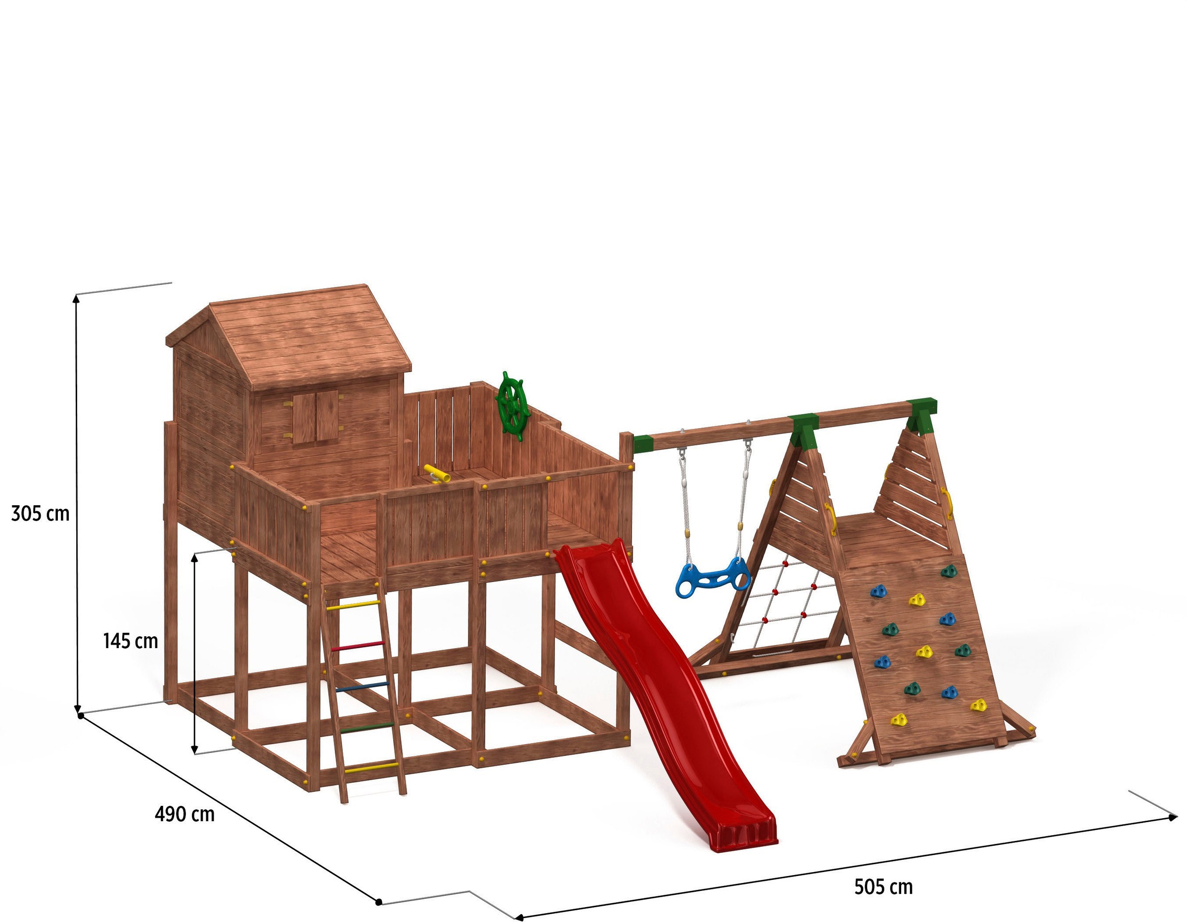 FUNGOO Spielturm »My SPACE_XL Spider+«, mit Schaukel & Rutsche, Klettererweiterung, Spielhaus