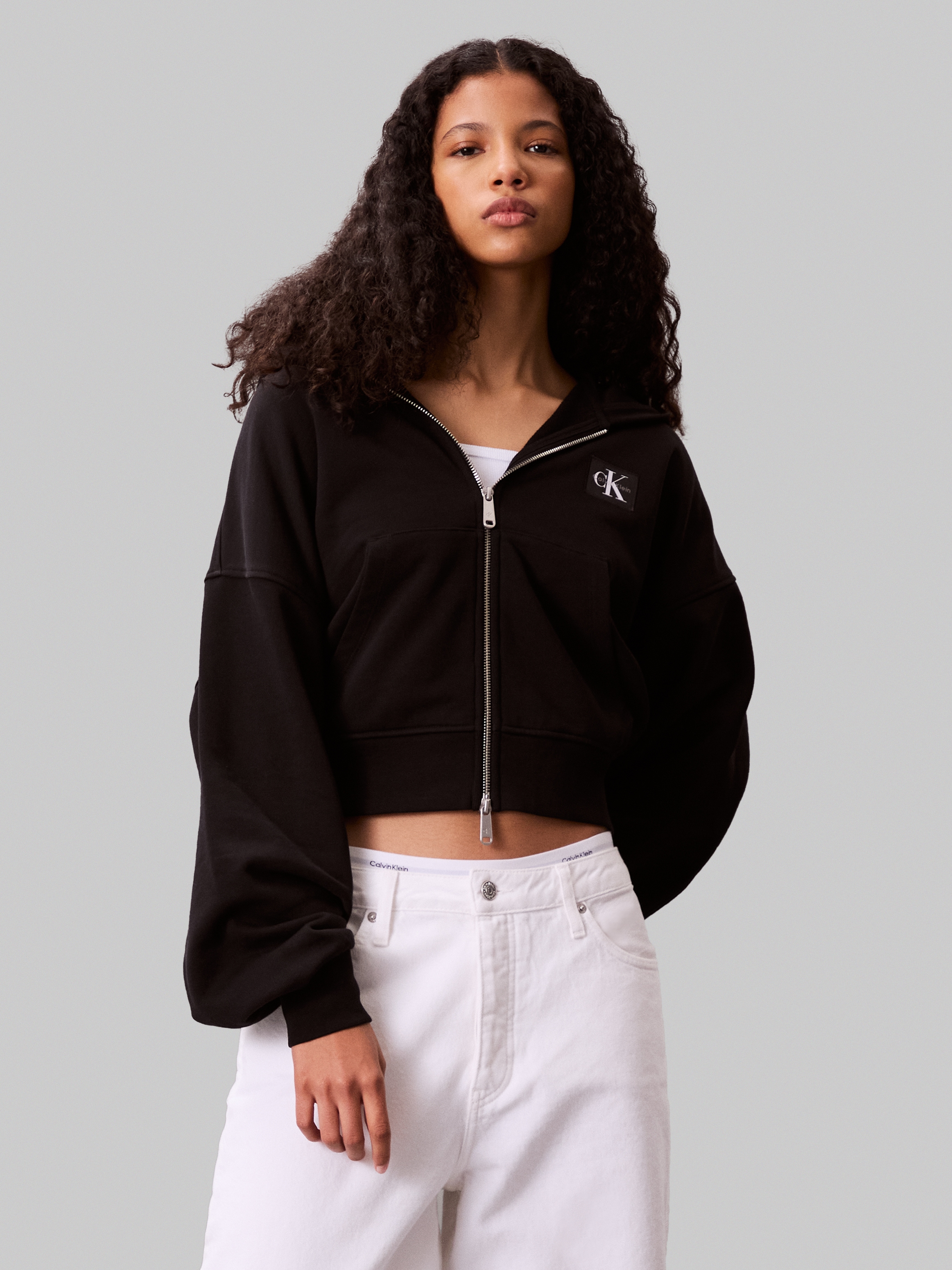 Calvin Klein Jeans Sweatjacke "A- FRNCH TRRY BDG LG" Oversized Fit, mit Kap günstig online kaufen