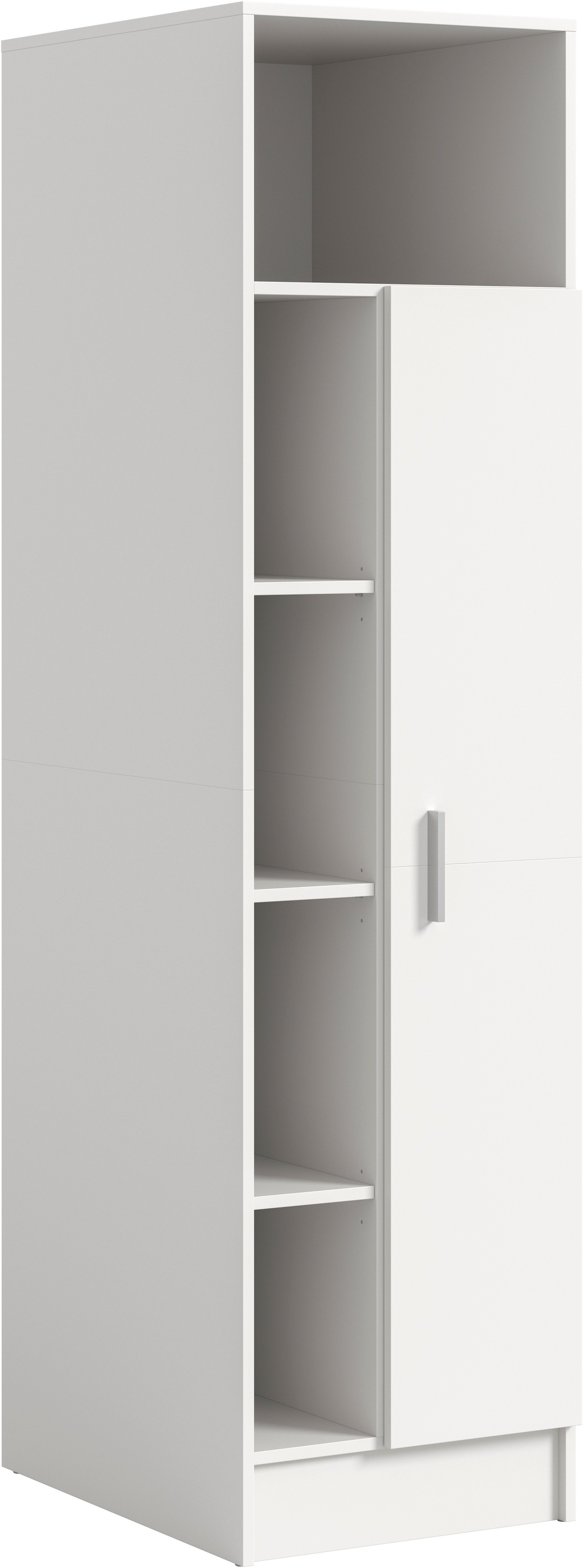 welltime Mehrzweckschrank "FALAS, Höhe 195cm, 1 Tür, 1 Kleiderstange, 5 offene Fächer" in verschiedenen Farben erhältlich, 1 Stk. tlg. Universalschrank, Wäscheschrank, Badezimmer, Hauswirtschaftsschrank