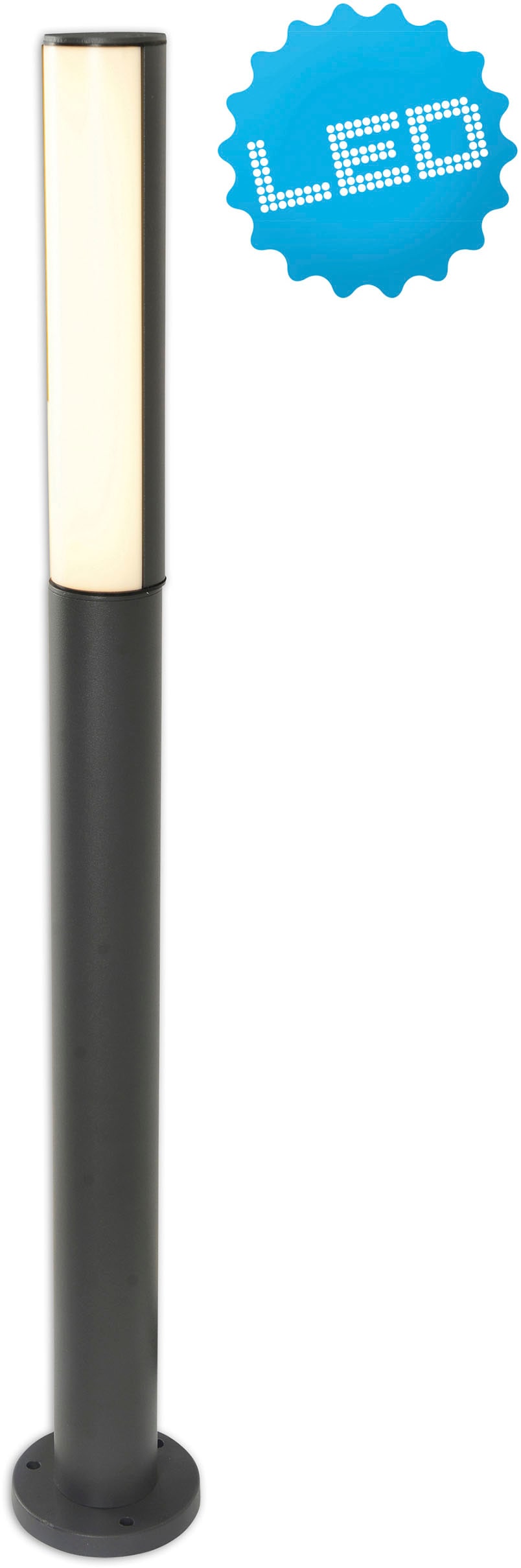 LED Außen-Stehlampe NÄVE "Flair", grau (dunkelgrau), H:90cm Ø:6,5cm, Leuchten, Aluminium dunkelgrau Höhe 90cm IP54 warmweißes Licht