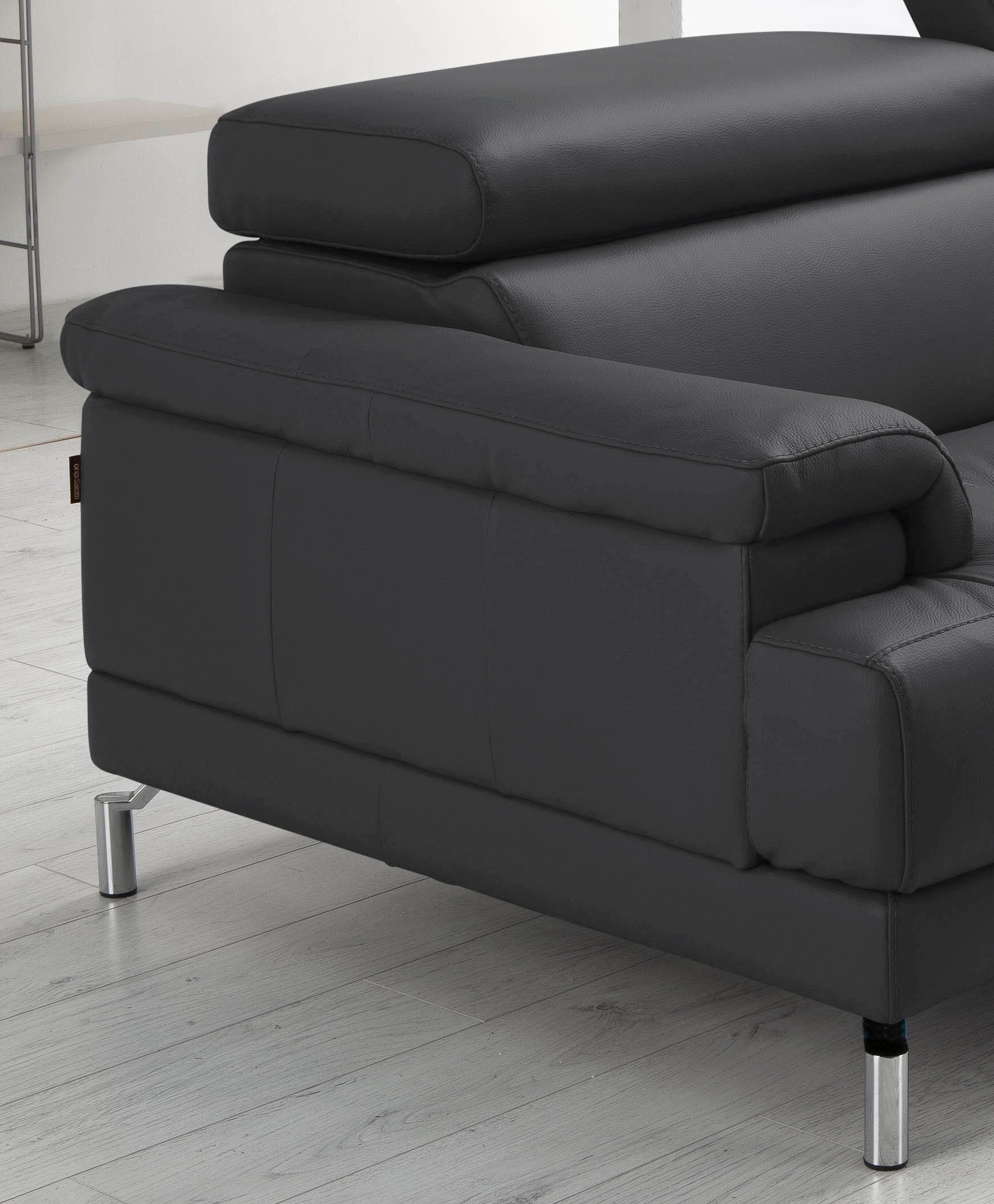 Egoitaliano 2,5-Sitzer »Soul, Design und Sitzkomfort auf hohem Niveau, tolle Details«, inkl. Kopfteilverstellung für noch mehr Komfort, Designfuß