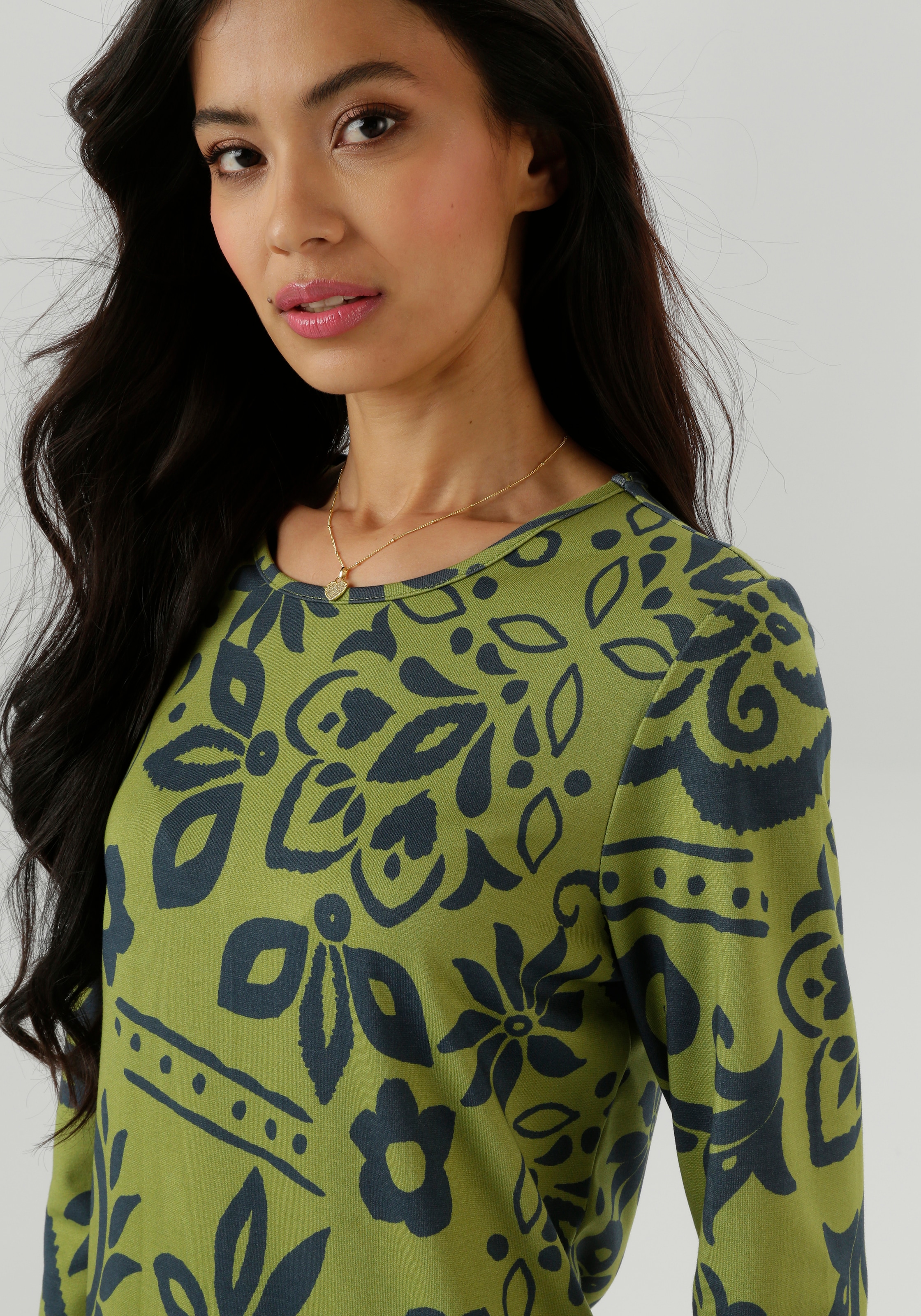 Aniston SELECTED Jerseykleid, mit fantasievollem Blütendruck Allover - NEUE KOLLEKTION
