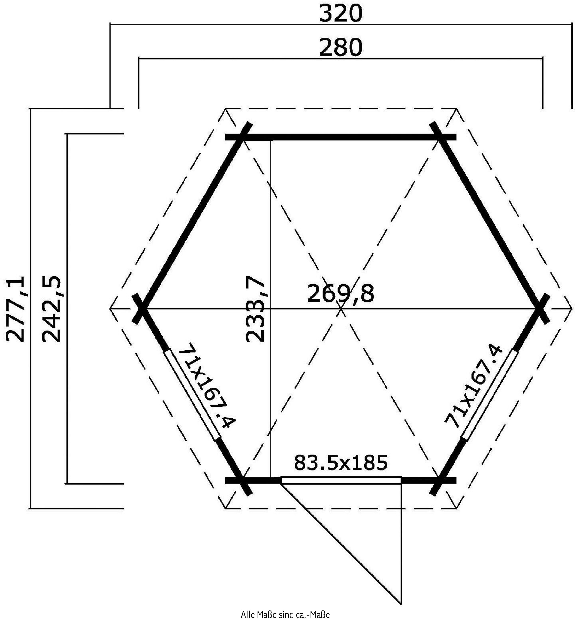 LASITA MAJA Pavillon »Inverness«, (Set, Inklusive Fussbodenbretter zum verlegen), BxT: 320x277,1 cm, Fichtenholz