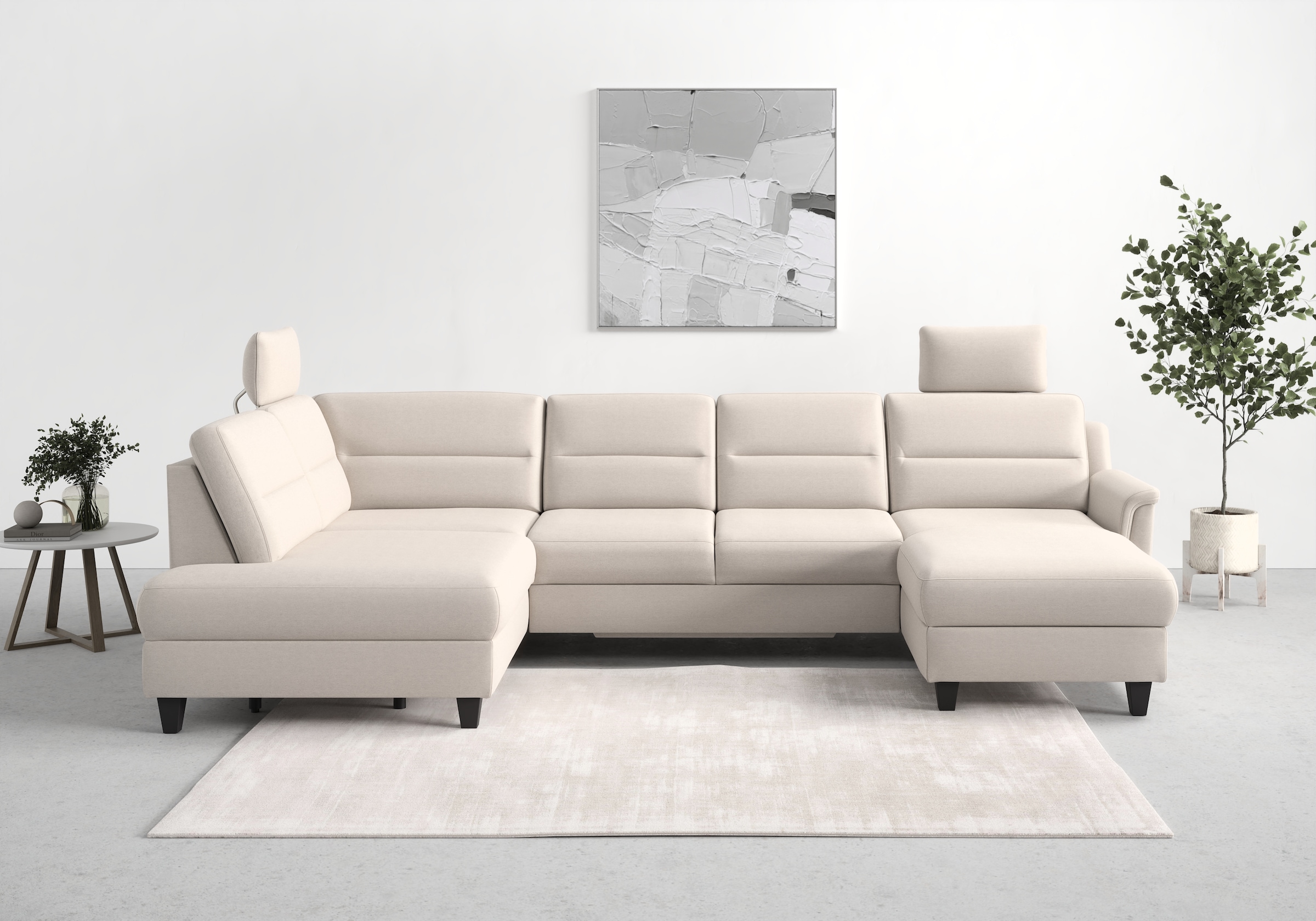 sit&more Wohnlandschaft "Farö U-Form" inklusive Federkern, wahlweise mit Schlaffunktion und Bettkasten