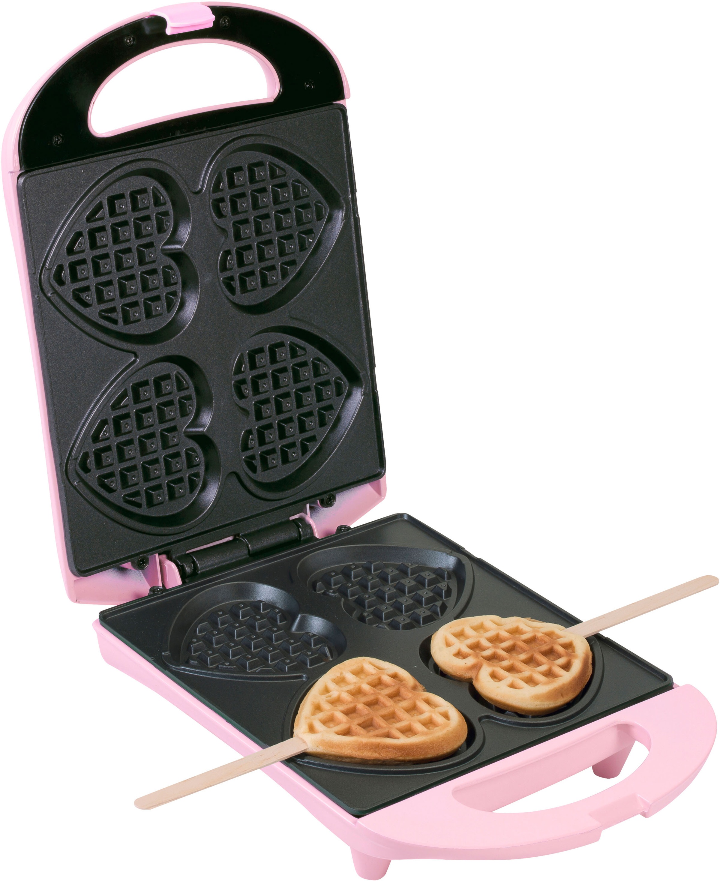 Herzwaffeln mit Antihaftbeschichtung Design Waffelmaker bestron Waffeleisen Retro »DSW271P 780 für Stiel«, W, BAUR | am