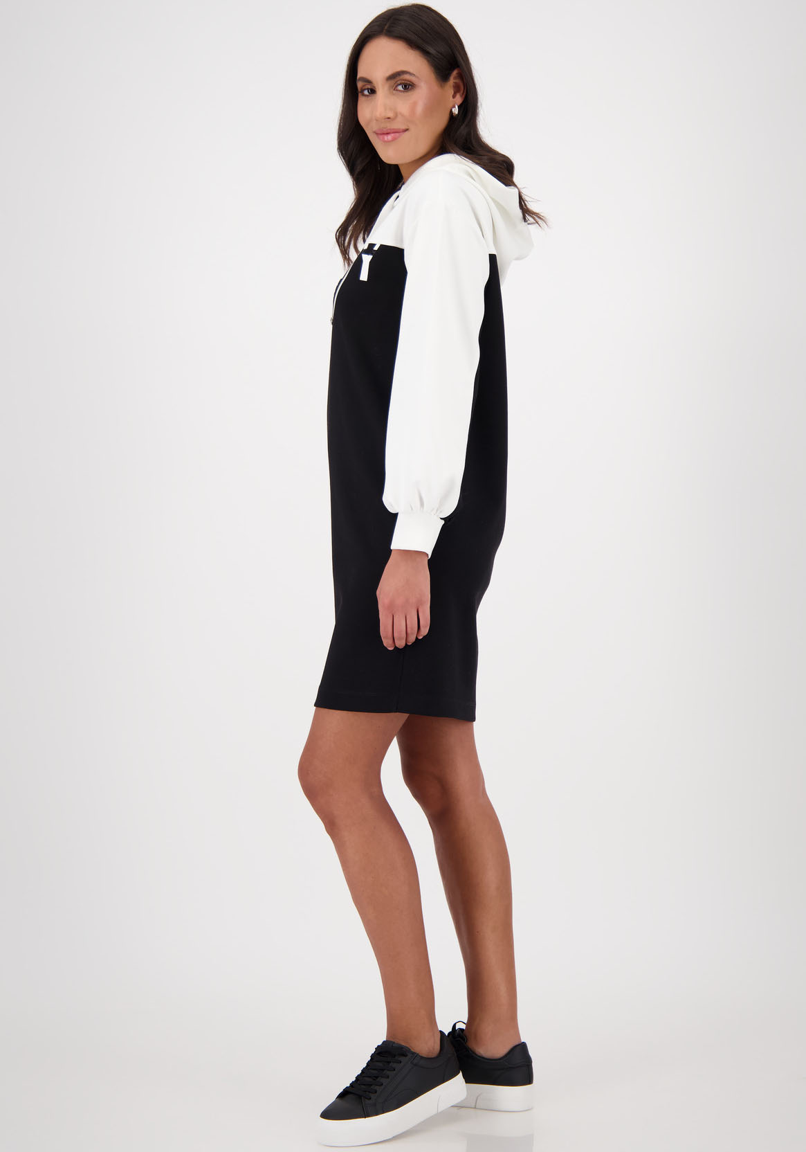 Monari Minikleid "Kleid Colorblock Sweat" Ohne Taschen mit Kapuze, regular günstig online kaufen