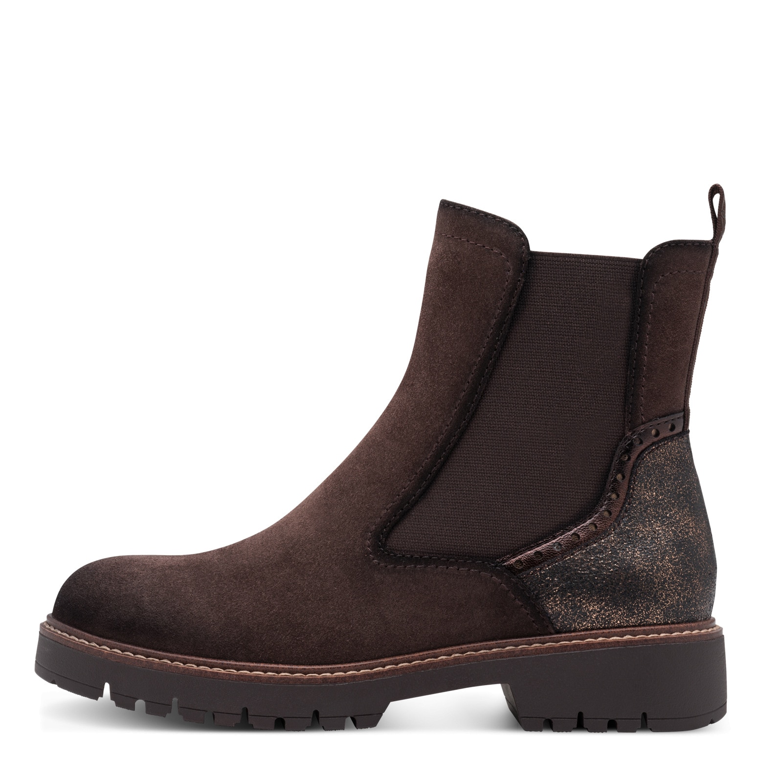 Tamaris Chelseaboots, Blockabsatz, Stiefelette mit Kontrast-Rahmennaht