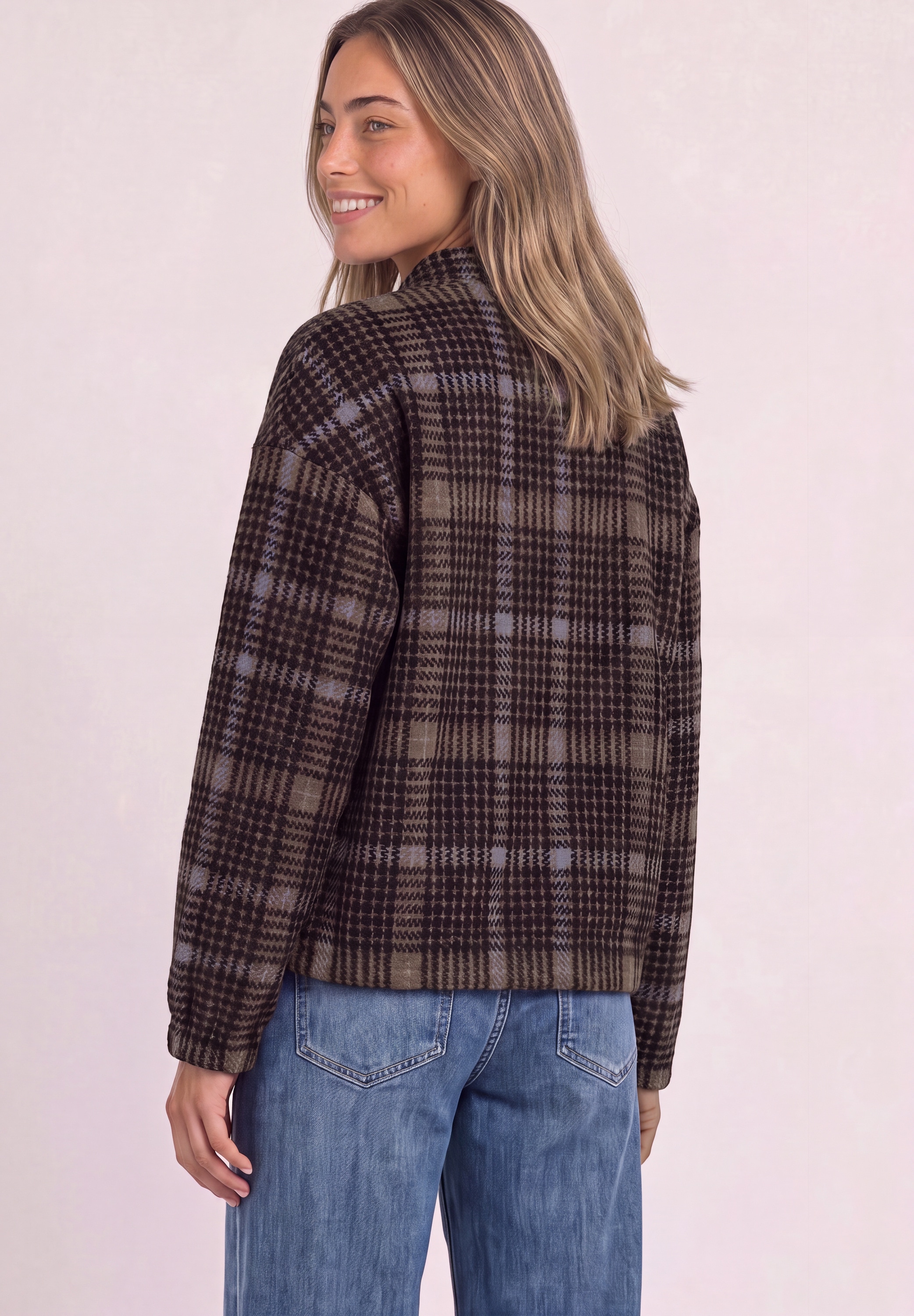STREET ONE Cordjacke ohne Kapuze mit Karomuster