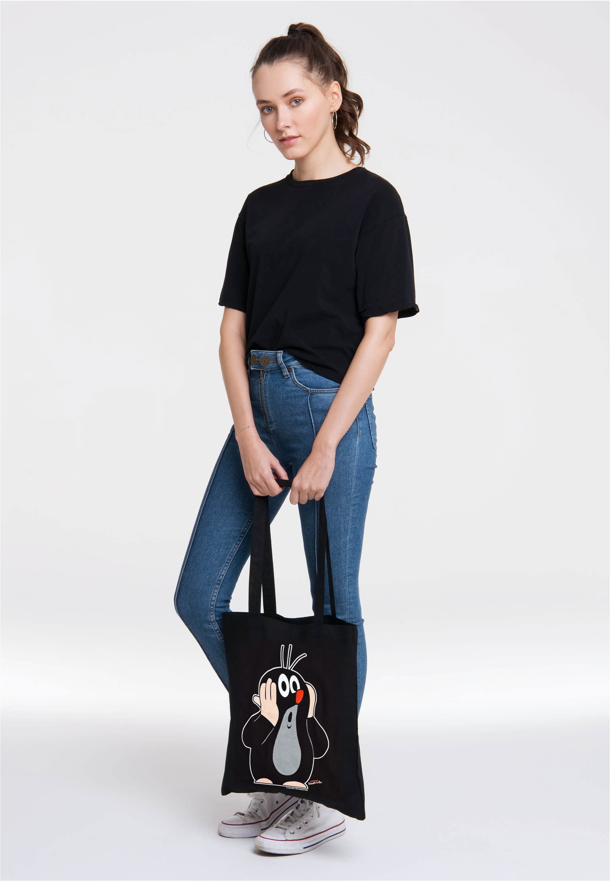 LOGOSHIRT Henkeltasche »Der kleine Maulwurf - Oh!«, mit coolem Motiv