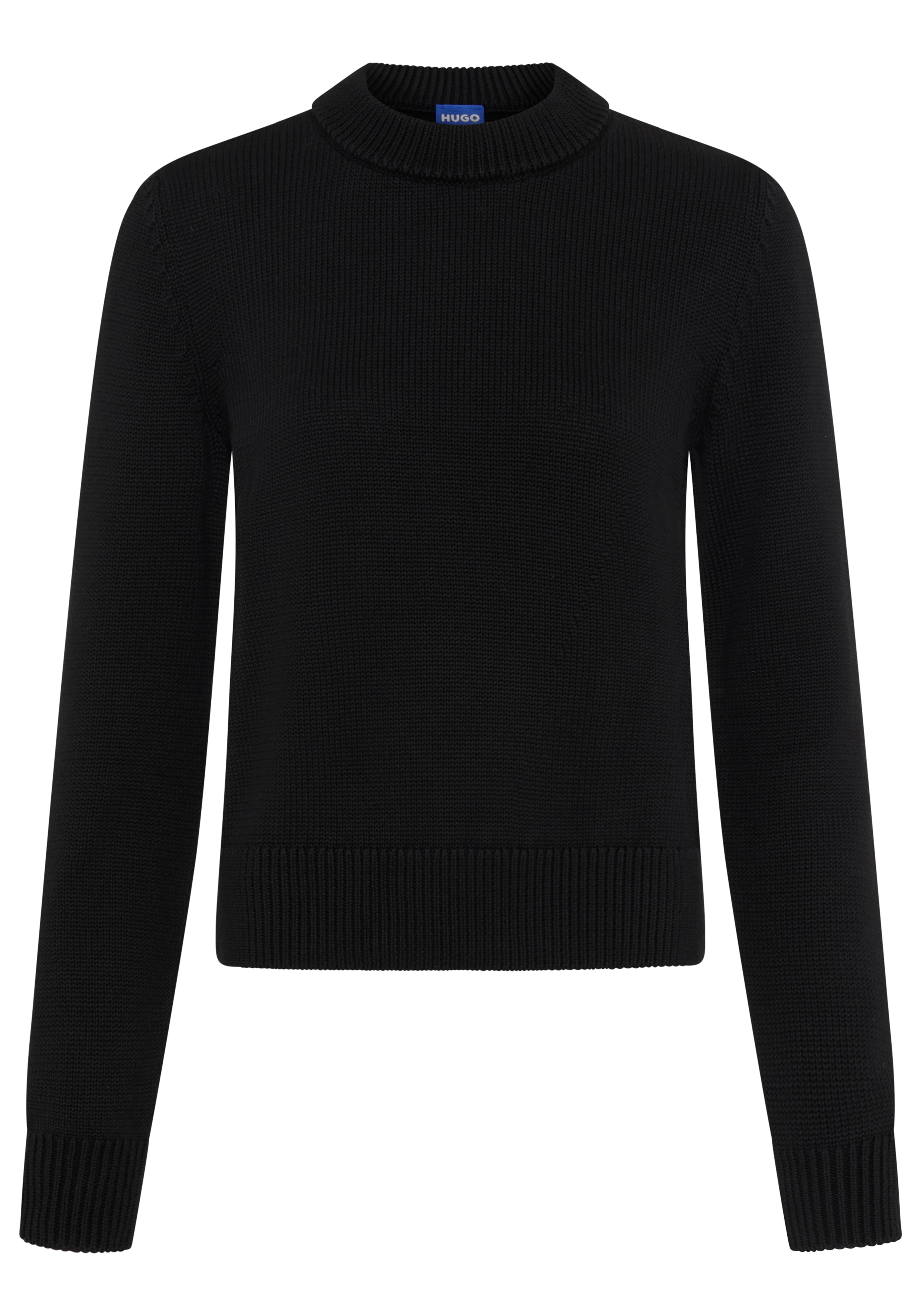 HUGO Strickpullover "Saje" mit Logostickerei hinten, Regular Fit