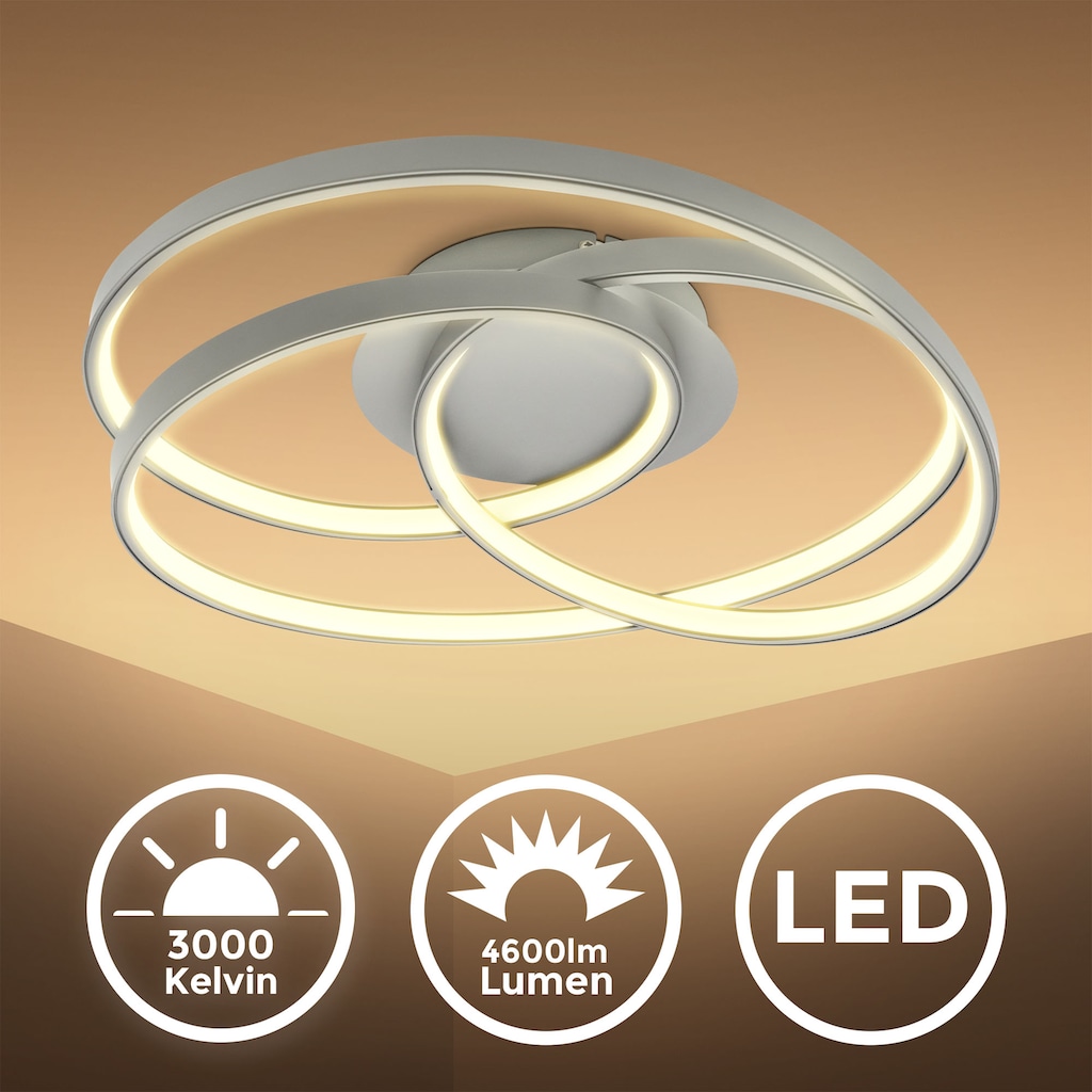 B.K.Licht LED Deckenleuchte »LED Frame-Deckenlampe, Ringleuchte, Silber, 3.000K«, 1 flammig-flammig