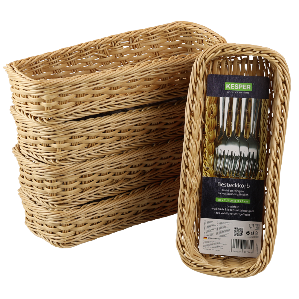 KESPER® Besteckkorb »Geflecht, 5er Set«, (Set, 5 tlg.), aus Vollkunststoff, PE