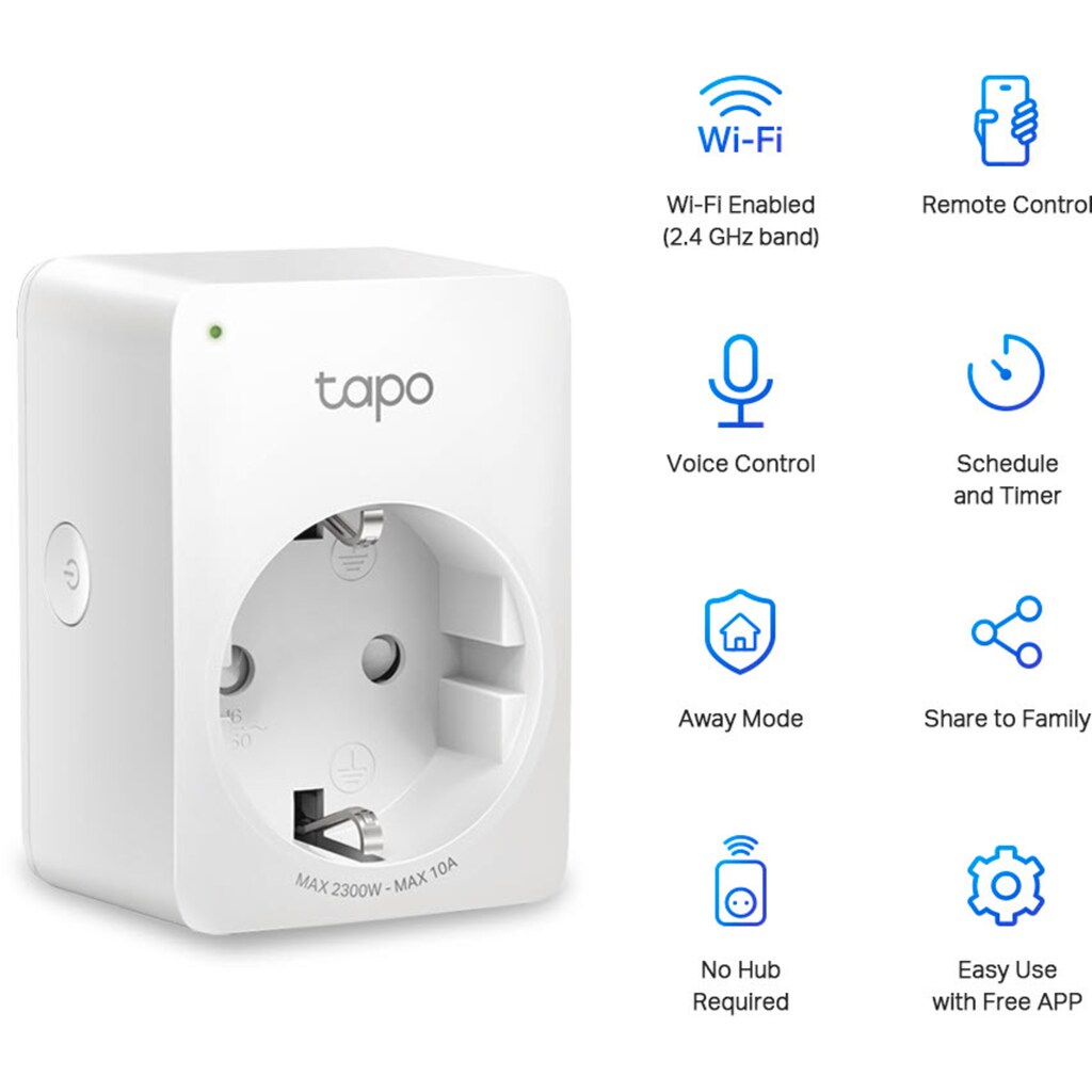 TP-Link Smart-Home-Zubehör »Tapo P100 WLAN Smart Plug 2.4GHz - 2er Set«