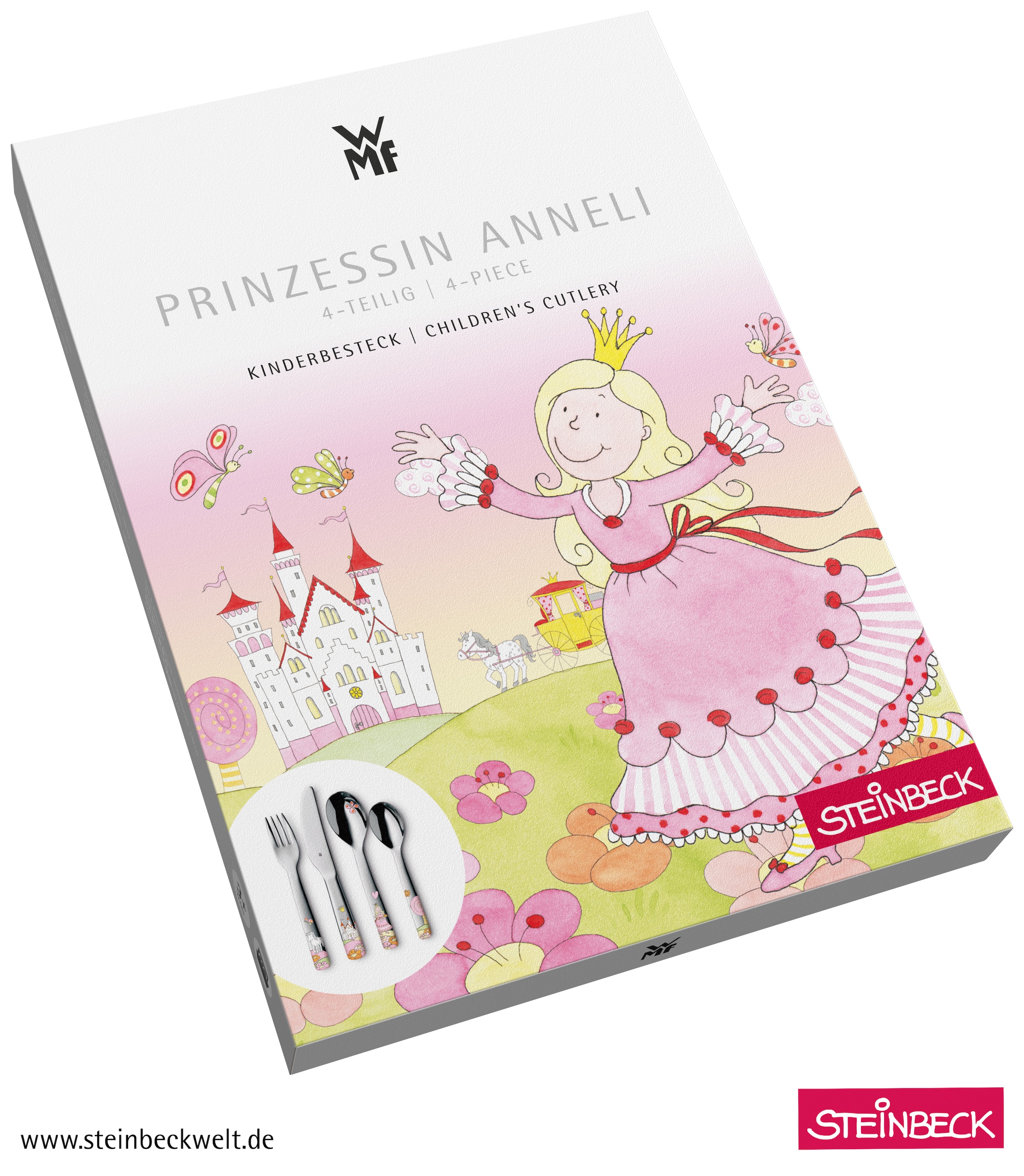 WMF Kinderbesteck »Prinzessin Anneli«, (Set, 4 tlg.), ab 3 Jahren, hygienisch, säurefest