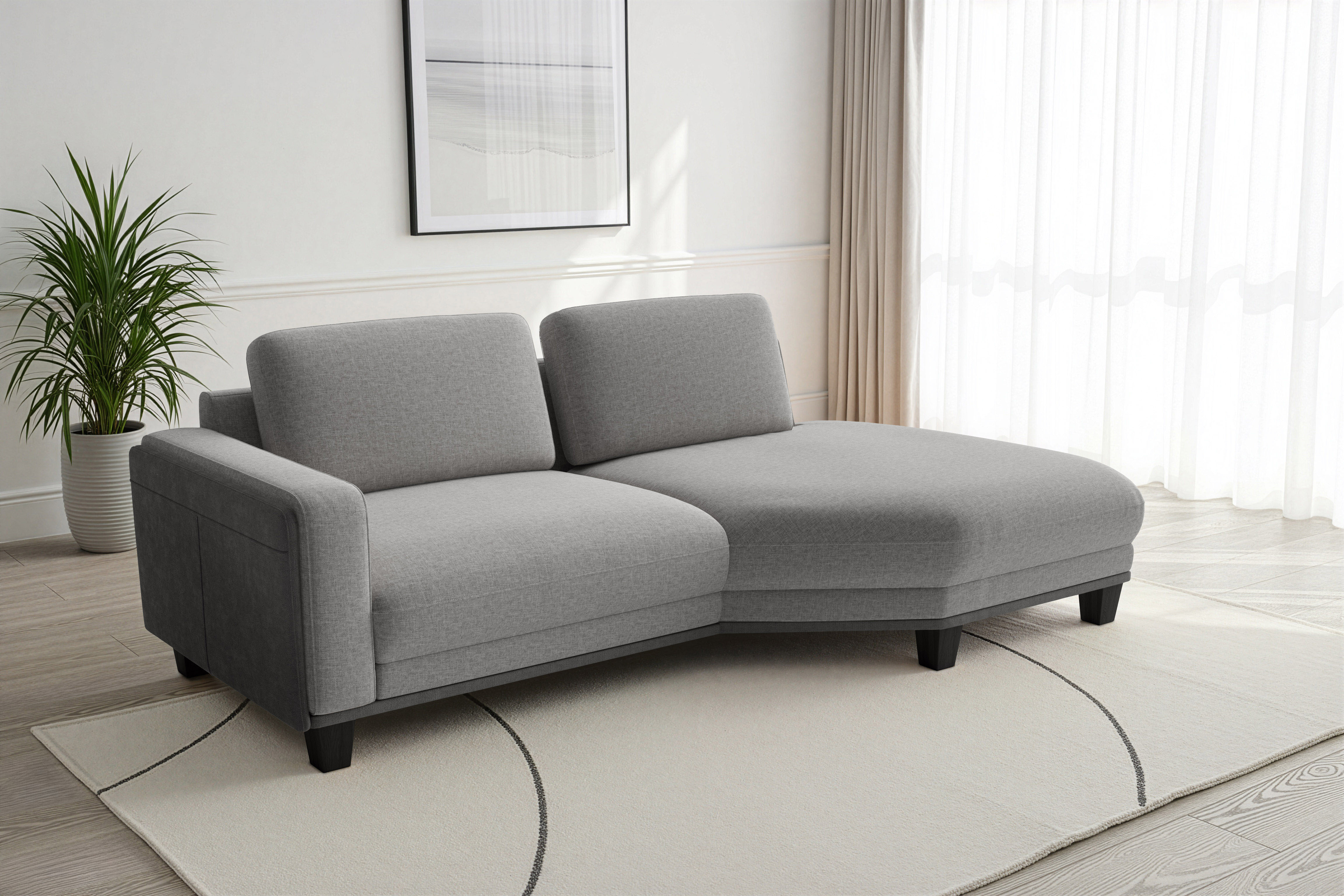 sit&more Ecksofa "Concept" Modernes Sofa in drei Fußfarben zur Auswahl