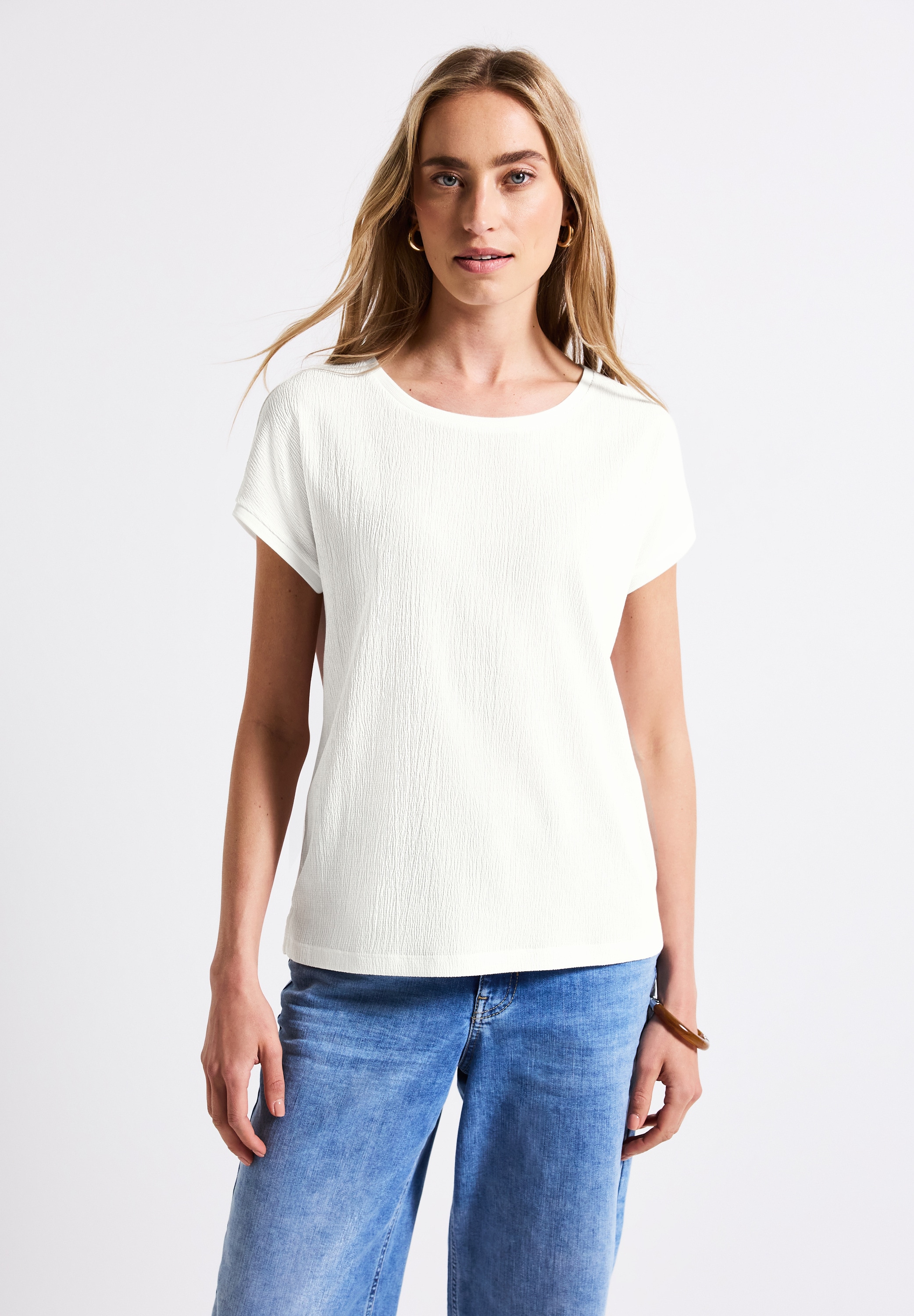 STREET ONE T-Shirt, aus elastischem Materialmix günstig online kaufen