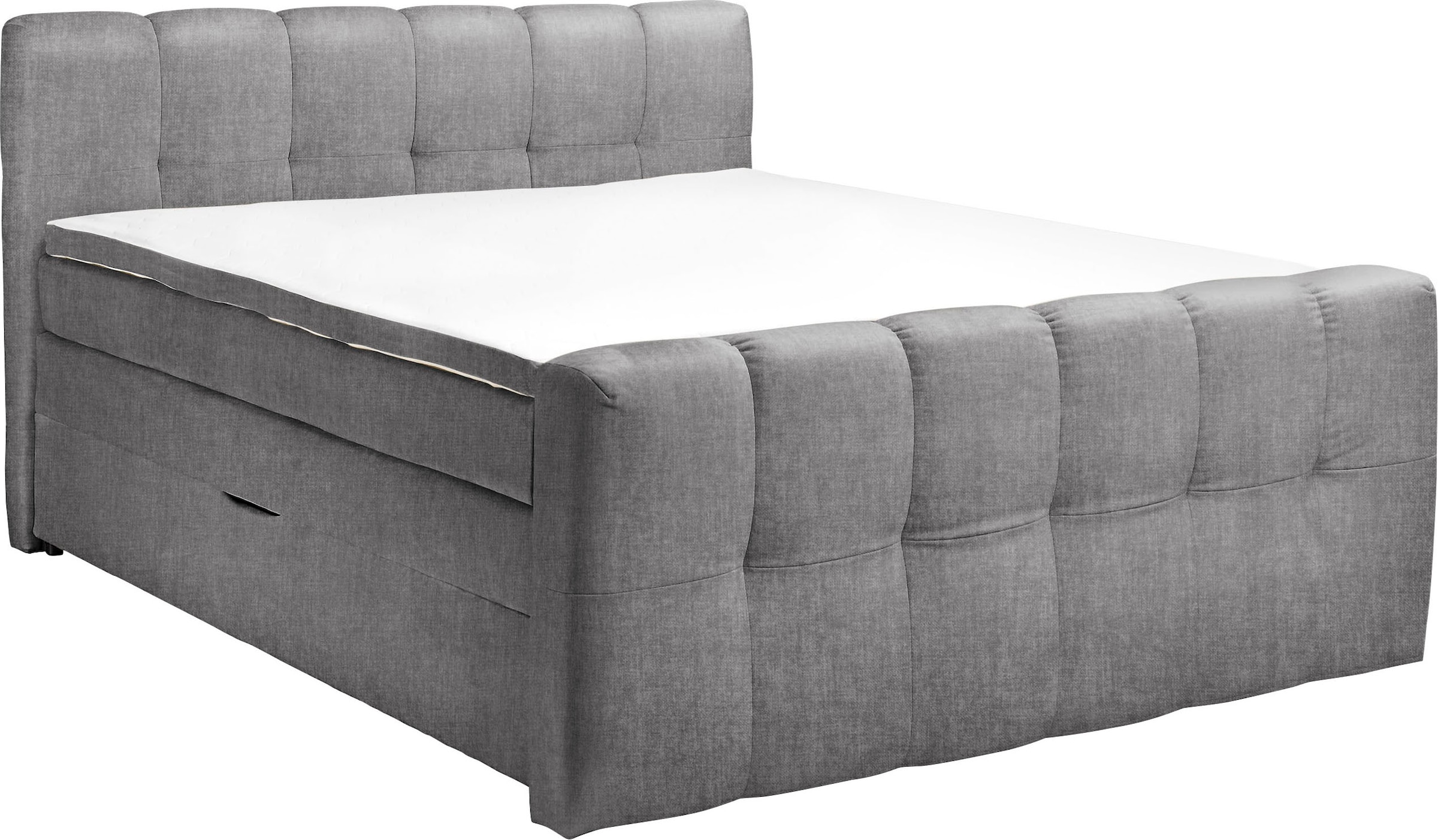 ED EXCITING DESIGN Boxspringbett »Tolfa mit Komforteinstiegshöhe von 73cm« erhältlich in 180x200cm, inkl. Bettkasten und 7cm Visco-Topper