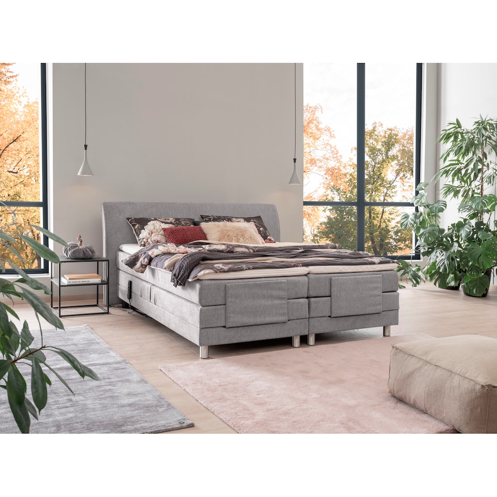 ADA trendline Boxspringbett »Edina«, mit motorischer Verstellung, inklusive Matratzen und Topper