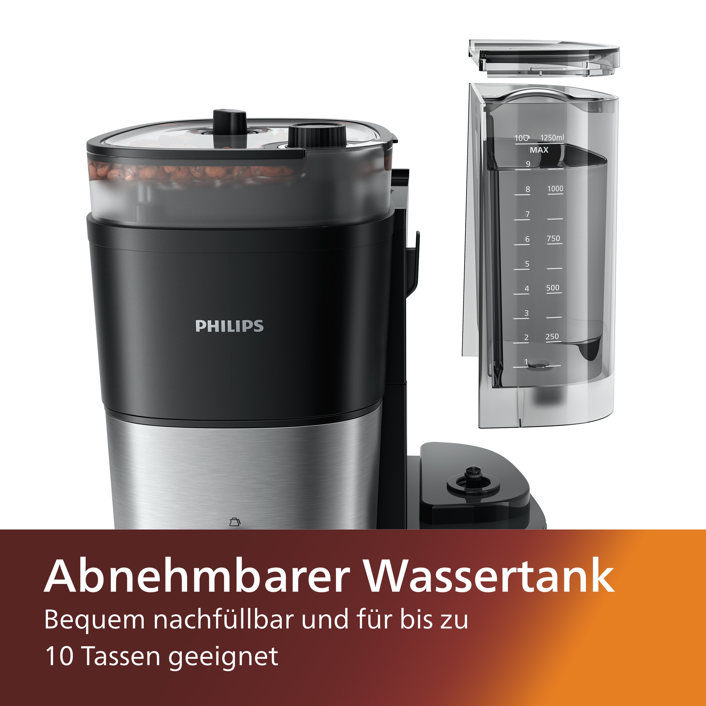 Philips Kaffeemaschine mit Mahlwerk "HD7888/01 All-in-1 Brew" Papierfilter günstig online kaufen