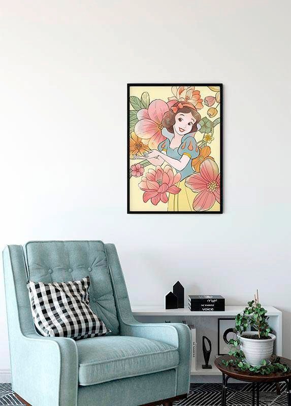 Komar Bild »Snow White Flowers«, Disney, (1 St.), Wandbild zur Dekoration im Kinderzimmer - ohne Rahmen