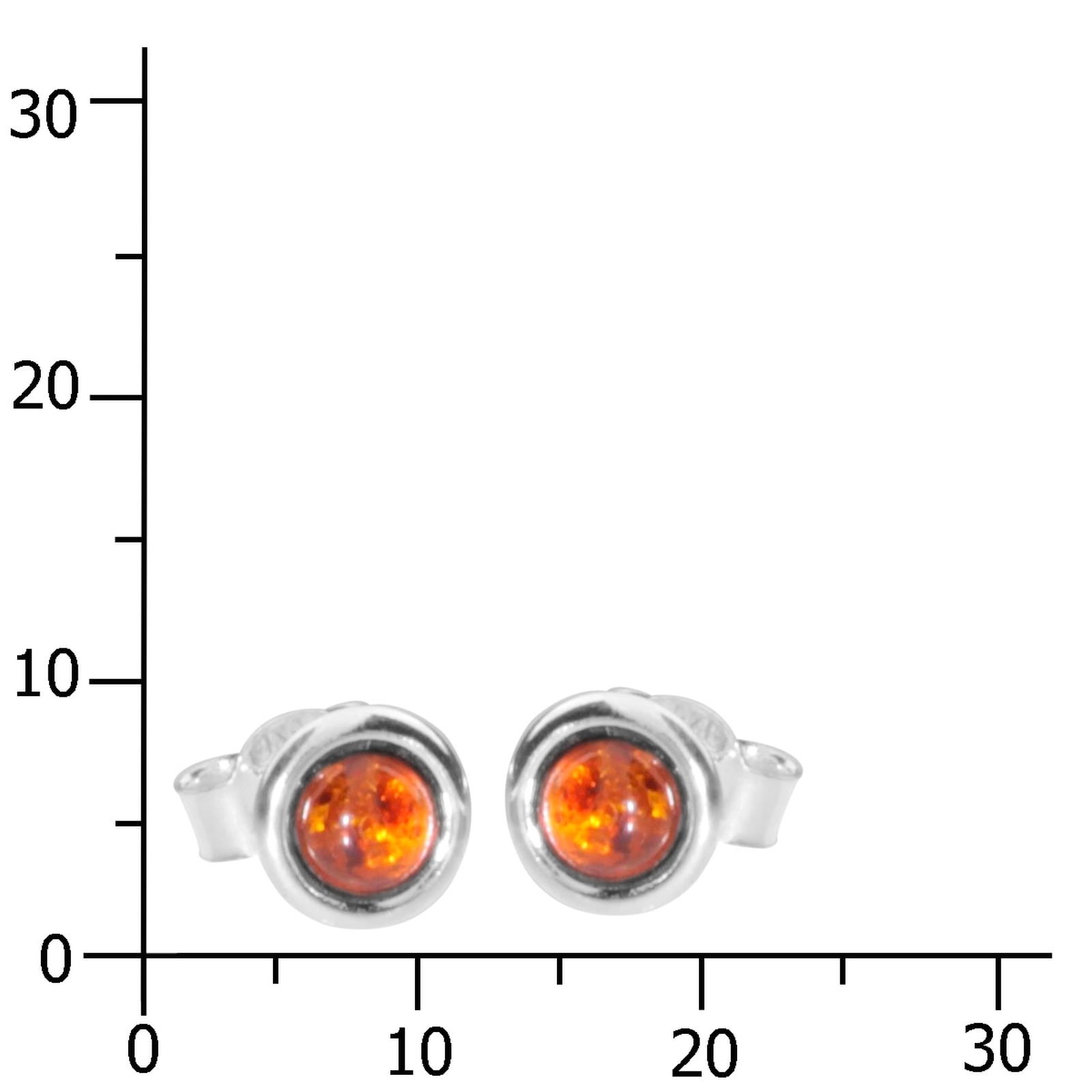 OSTSEE-SCHMUCK Paar Ohrstecker »- Classic 4 mm - Silber 925/000 - Bernstein«