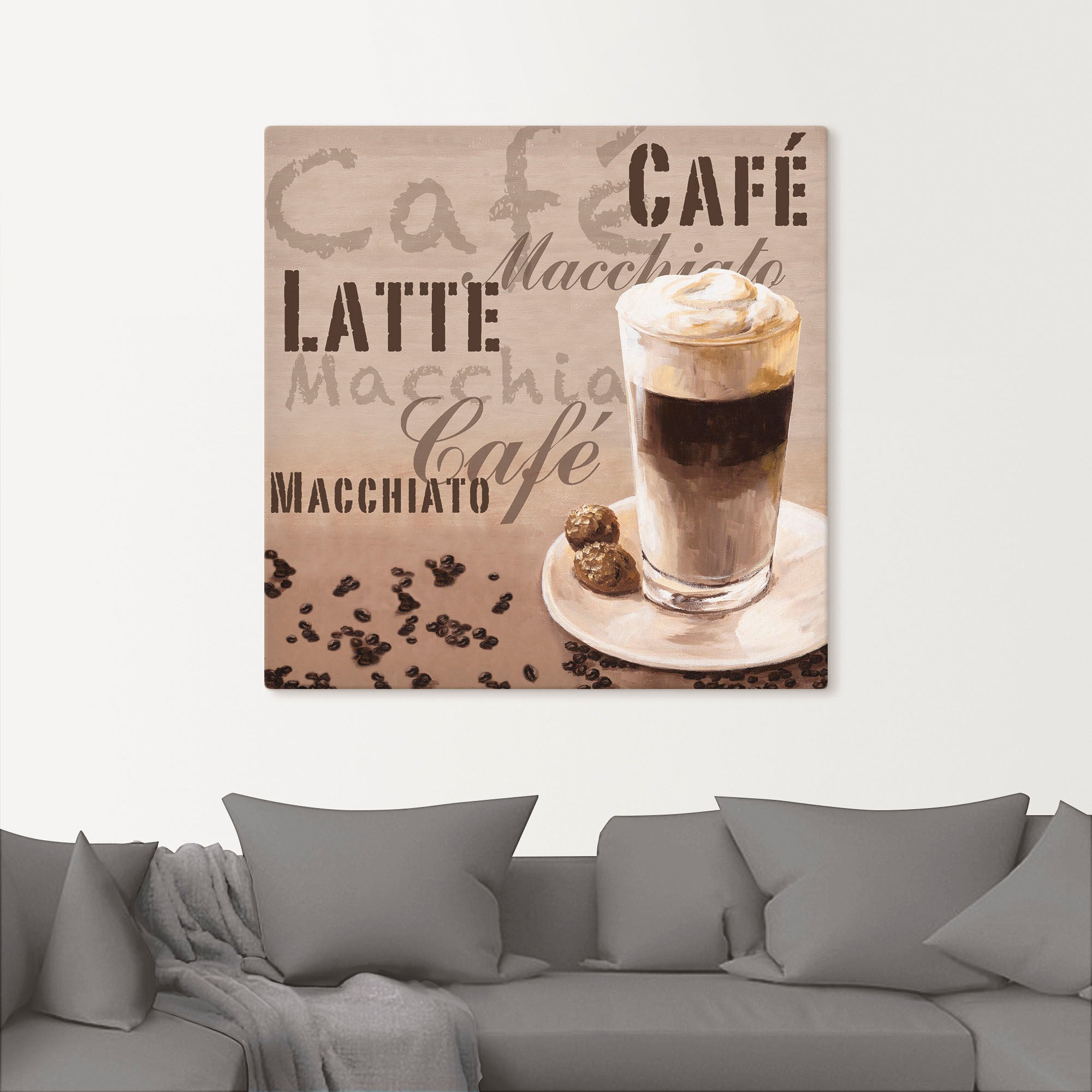 Thumbnail - Artland Wandbild "Kaffee - Latte Macchiato" Getränke 1 Stk. tlg. als Leinwandbild, Wandaufkleber in verschied. Größen